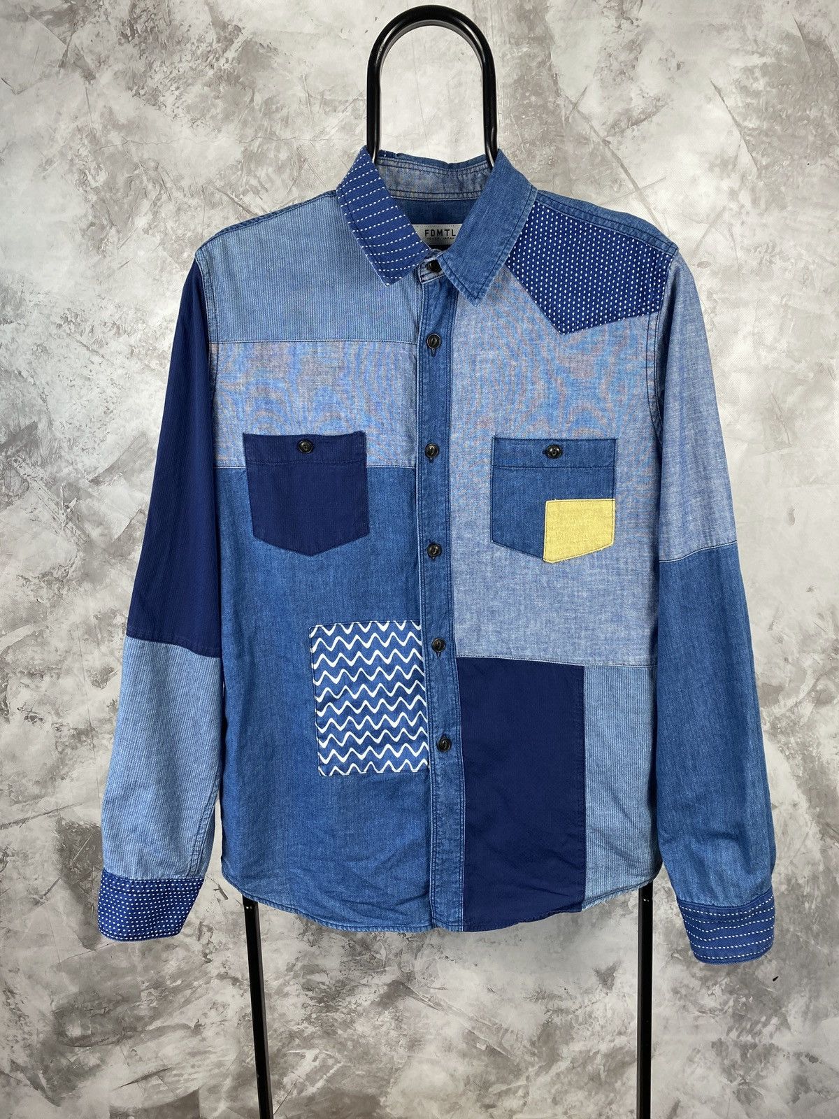 FDMTL Fdmtl blue shirt patch work Japanese Tokyo Japan streetwear Size US L / EU 52-54 / 3 - 1 Thumbnail