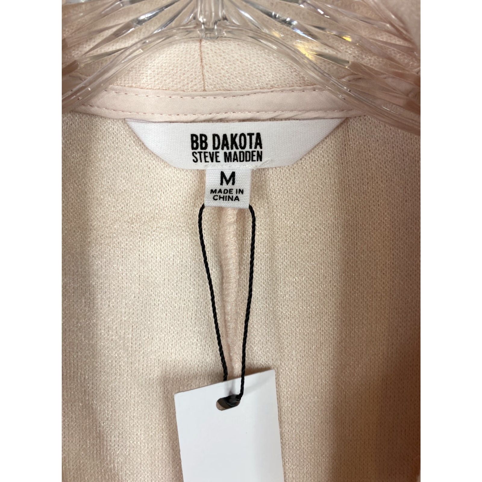 BB Dakota BB Dakota Cardigan Womens M Pink Open Front Knit Wool Blend NWT Size M / US 6-8 / IT 42-44 - 3 Thumbnail