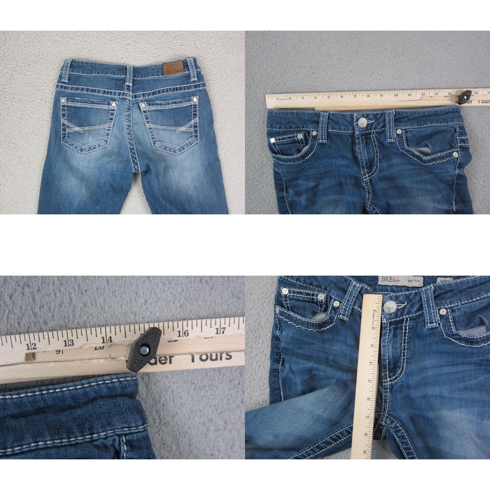 Vintage Buckle BKE Jeans Womens Payton Skinny Medium Wash Stretch Blue Denim 27 x 31.5 Size 27" / US 4 / IT 40 - 8 Thumbnail