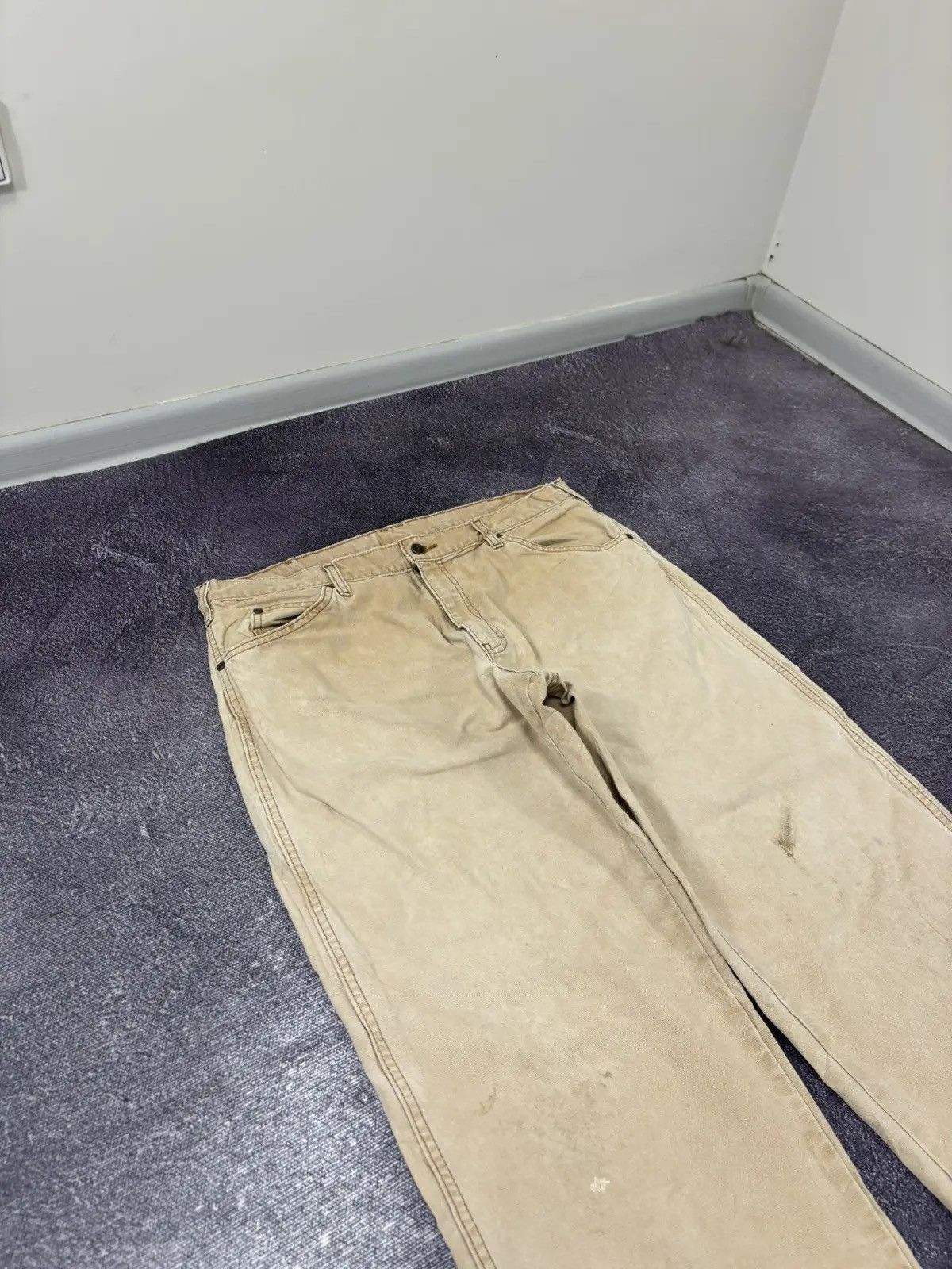Dickies × Vintage Vintage Dickies Skate Faded Cream Hype Baggy Pants Size US 36 / EU 52 - 9 Thumbnail