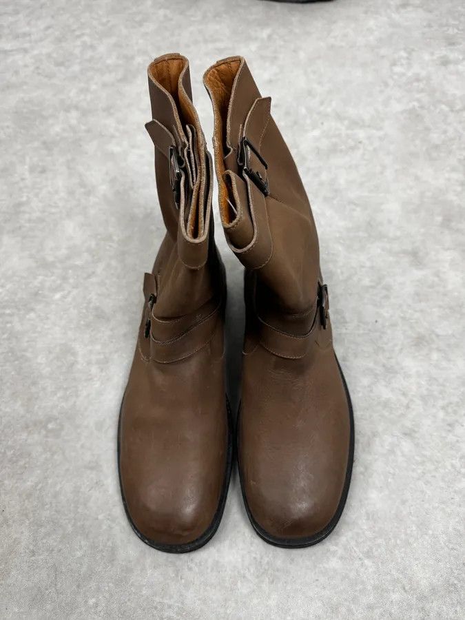 Maison Margiela Maison Margiela Brown Double Buckle Leather Boots Size US 10 / EU 43 - 3 Thumbnail