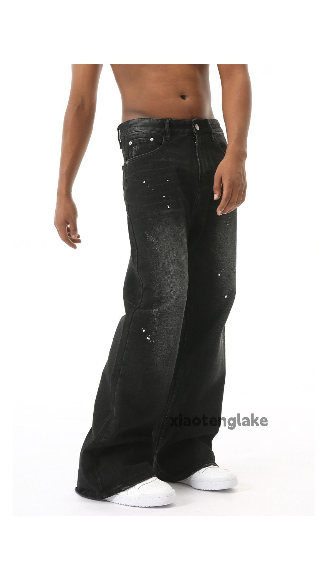 Jean × Vintage washed faded hiphop punk grunge paint bootcut jeans Size US 30 / EU 46 - 3 Thumbnail
