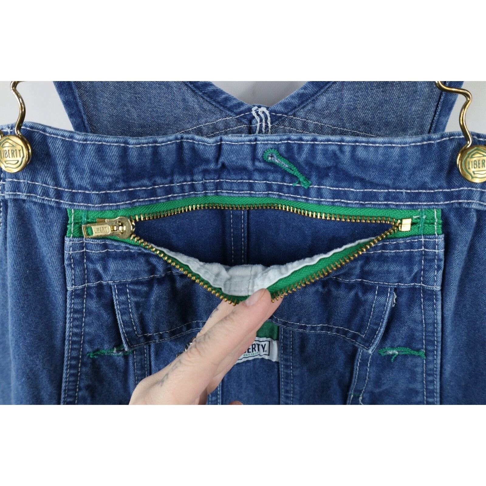 Vintage Vintage 90s Streetwear Faded Wide Leg Denim Jean Overalls Size US 44 / EU 60 - 6 Thumbnail