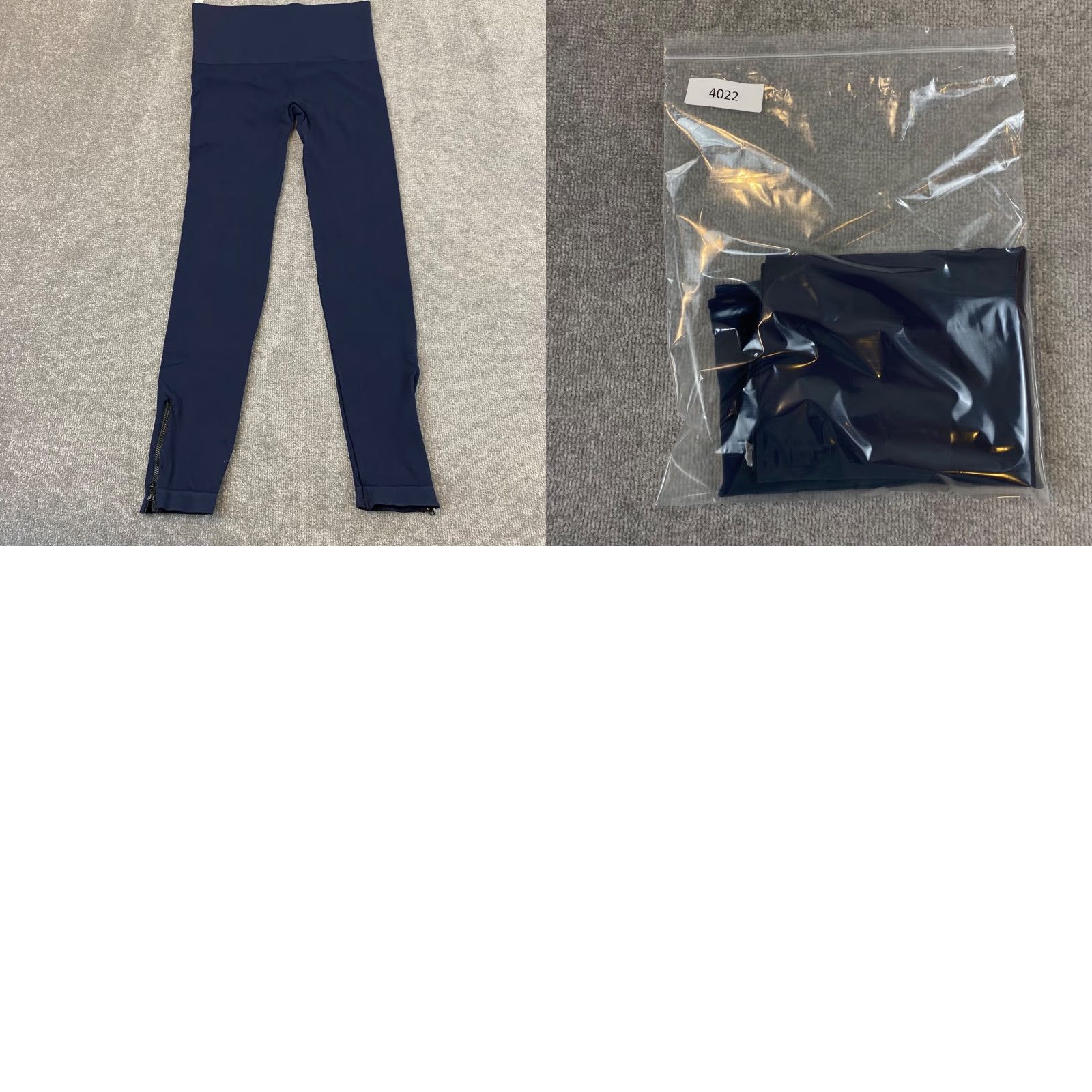 Spanx SPANX Leggings Womens XL Navy Blue Mid Rise Ankle Zip 26" Inseam Workout Pants Size 40" / US 18 - 8 Thumbnail