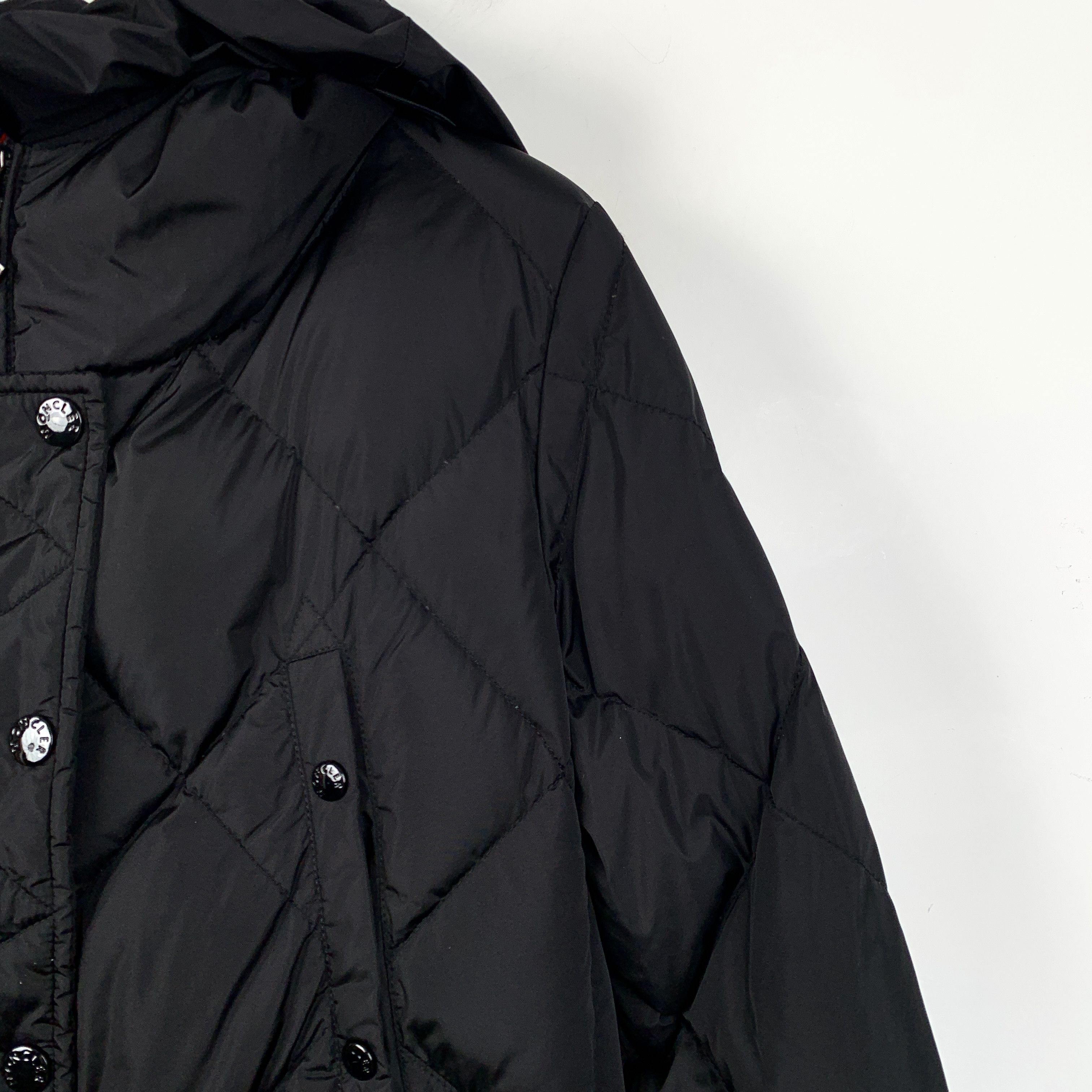 Moncler Moncler Black Quilted Ruffle Hooded Down Jacket (Size XS) Size XS / US 0-2 / IT 36-38 - 7 Thumbnail