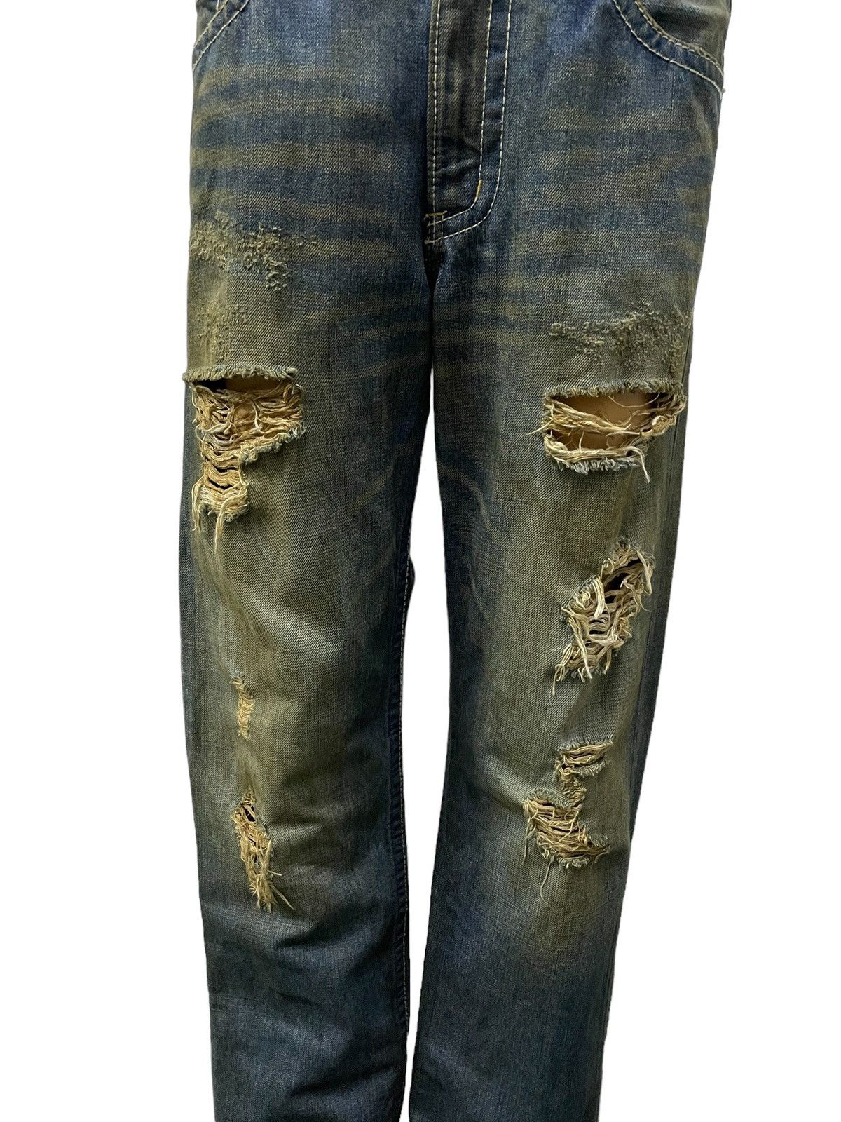 Hysteric Glamour × In The Attic Co&Lu Japan Mud Wash Distressed Jeans Size US 30 / EU 46 - 3 Thumbnail
