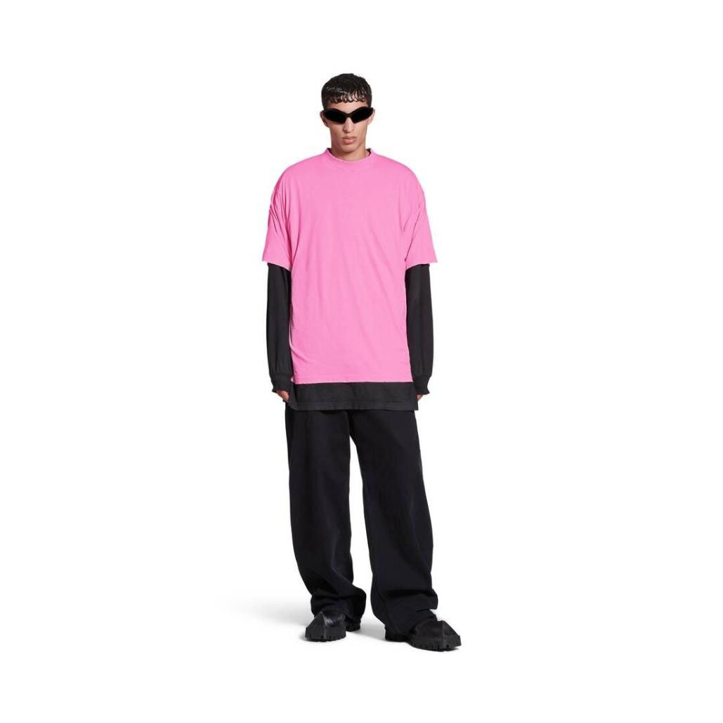 Balenciaga o1bcso1str1224 Unisex T-Shirt Medium Fit in Pink Size US M / EU 48-50 / 2 - 3 Thumbnail