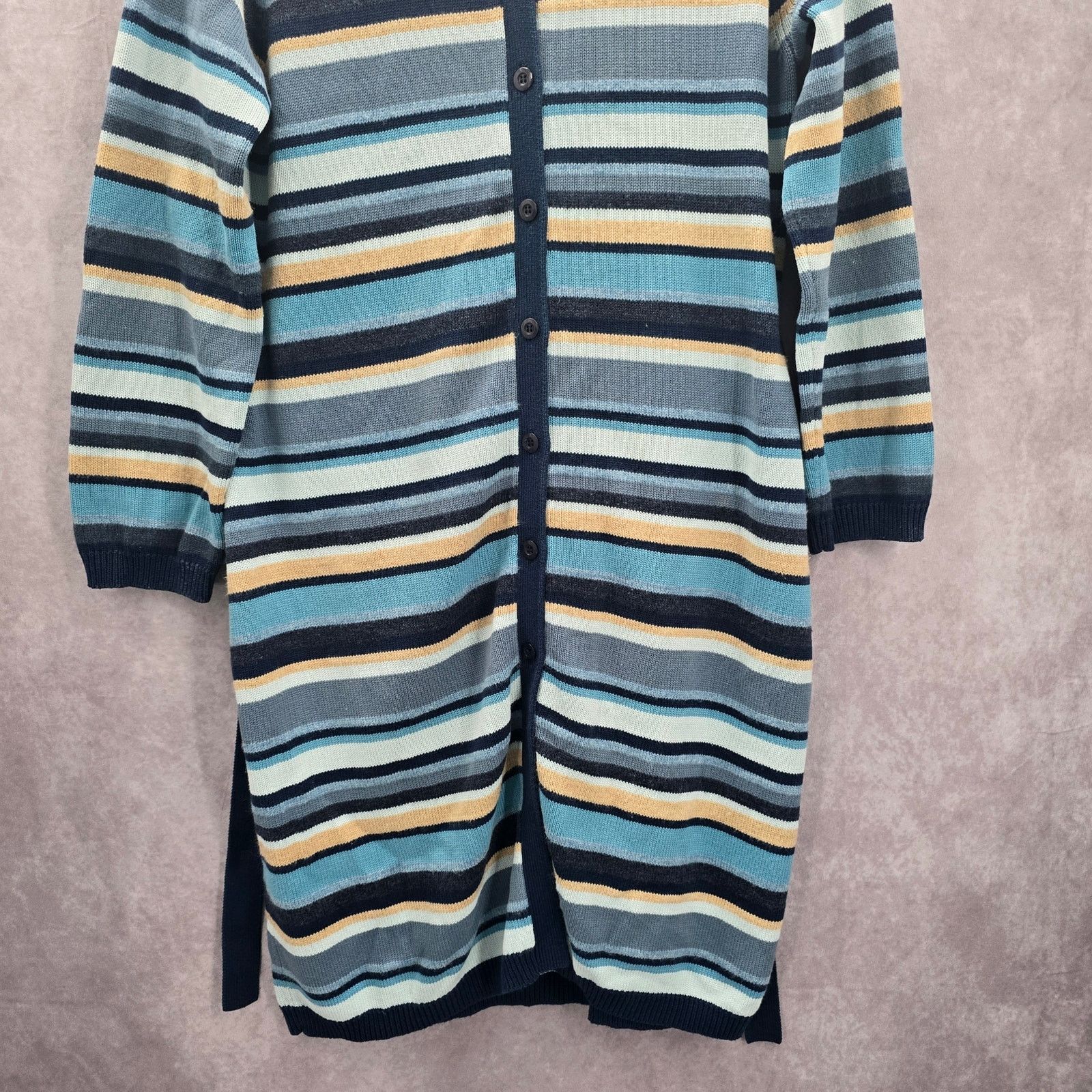 Other Liz Claiborne Blue Stripe Hood Knit Long Sweater Small Size S / US 4 / IT 40 - 4 Thumbnail