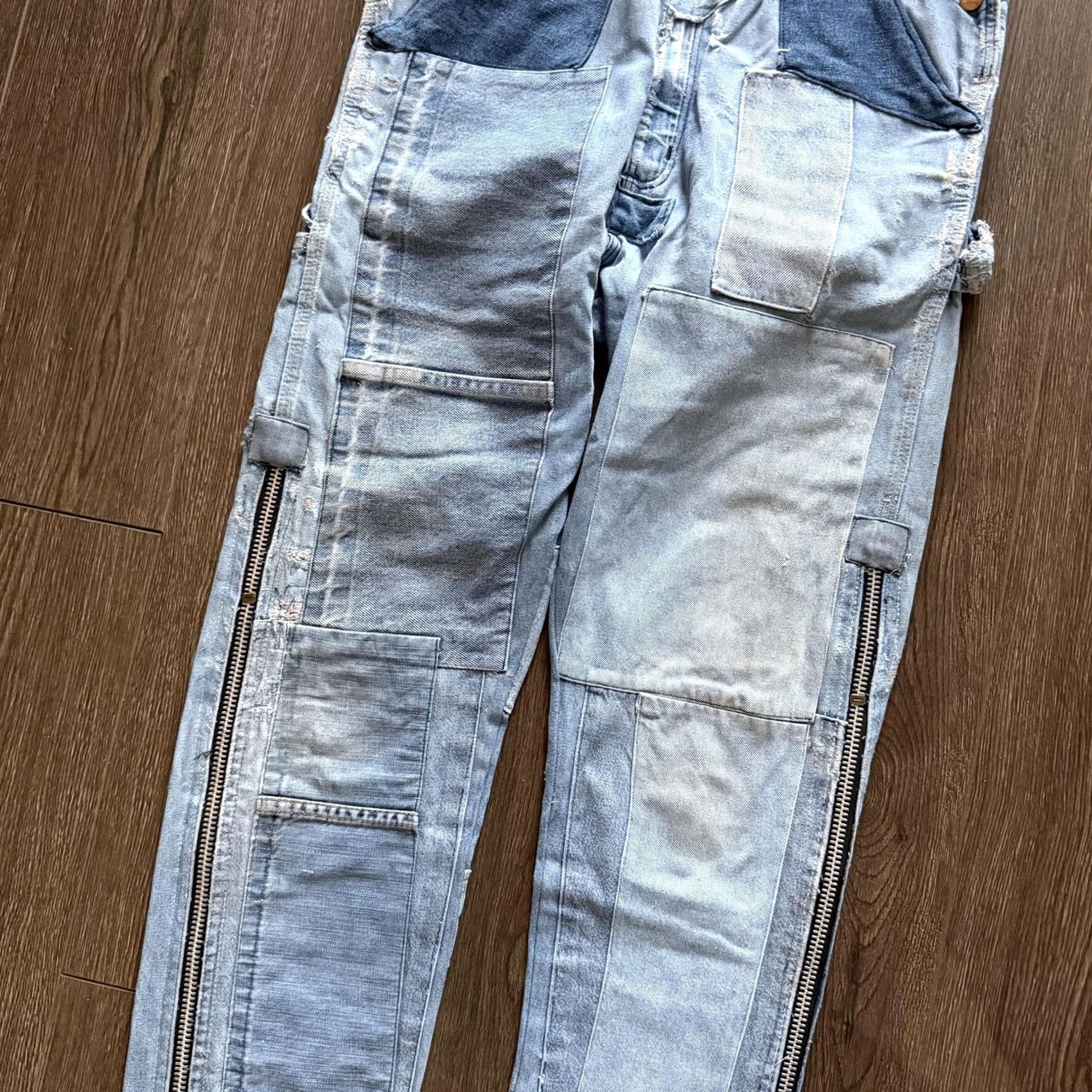 Carhartt VINTAGE Carhartt Denim Bib Overalls 34x32 Blue Distressed Rienforced Workwear Size US 34 / EU 50 - 6 Thumbnail