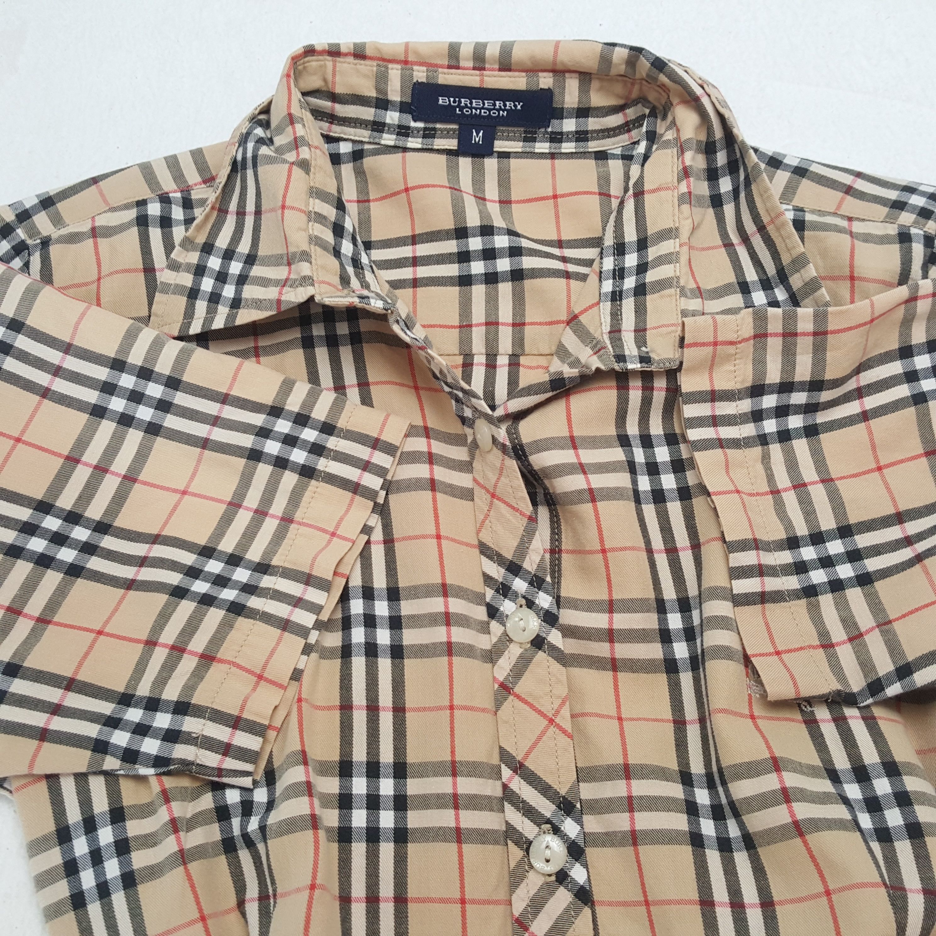 Burberry × Vintage Vintage BURBERRY LONDON Nova Check Design Shirts Size M / US 6-8 / IT 42-44 - 6 Thumbnail