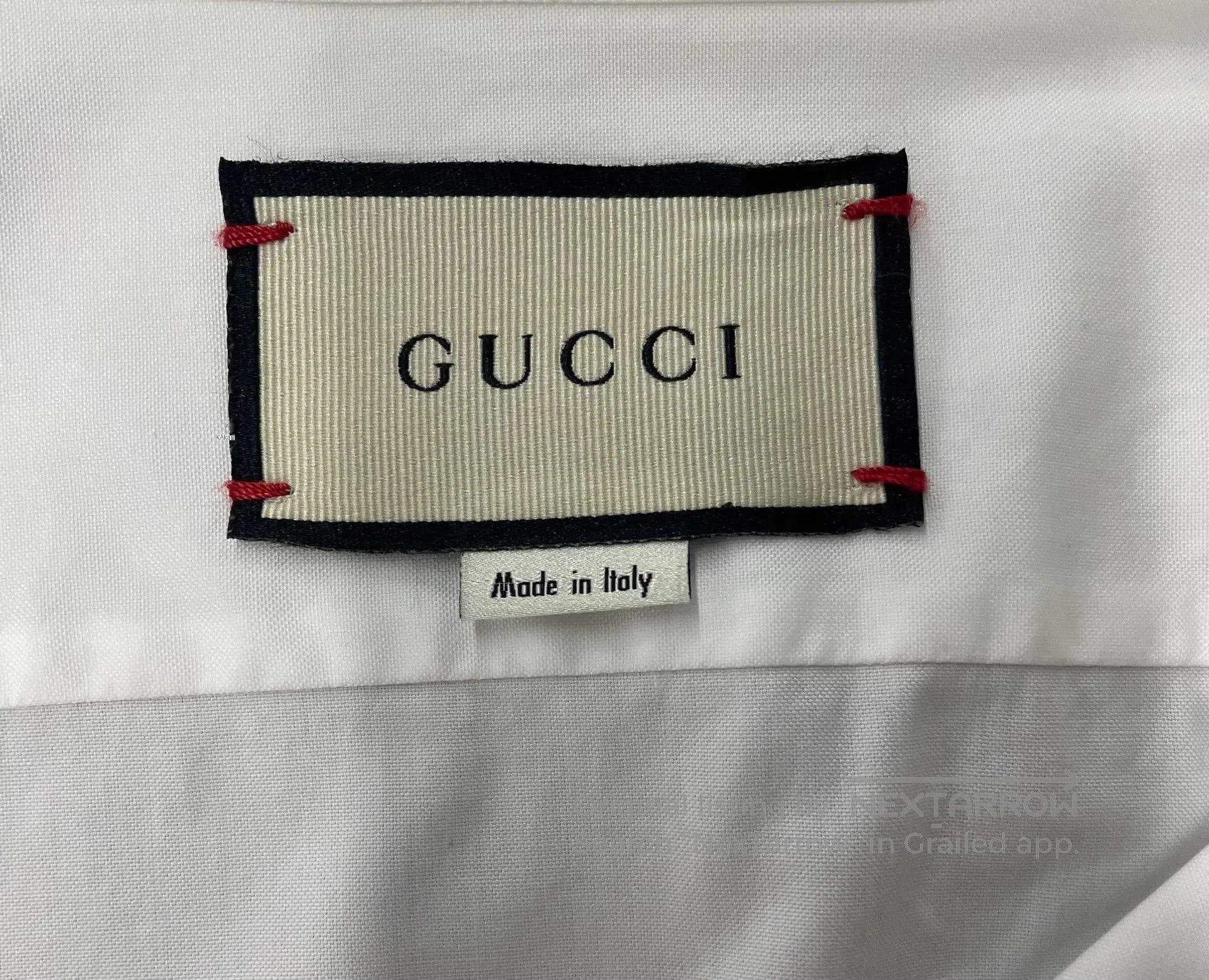 Gucci White Embroidered Collar Long Sleeve Button. Size US XL / EU 56 / 4 - 5 Thumbnail