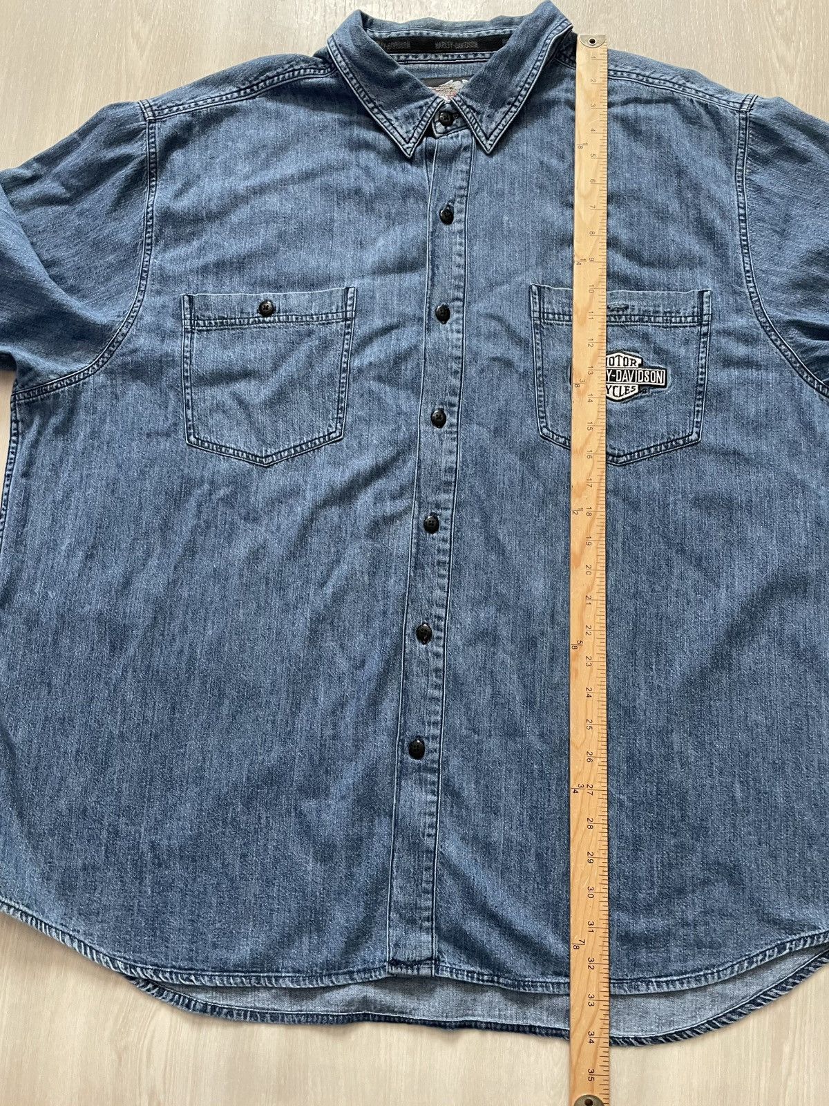 Harley Davidson VTG 2005 Harley-Davidson Denim Shirt V Twin Power Sz 3XL Size US XXL / EU 58 / 5 - 7 Thumbnail