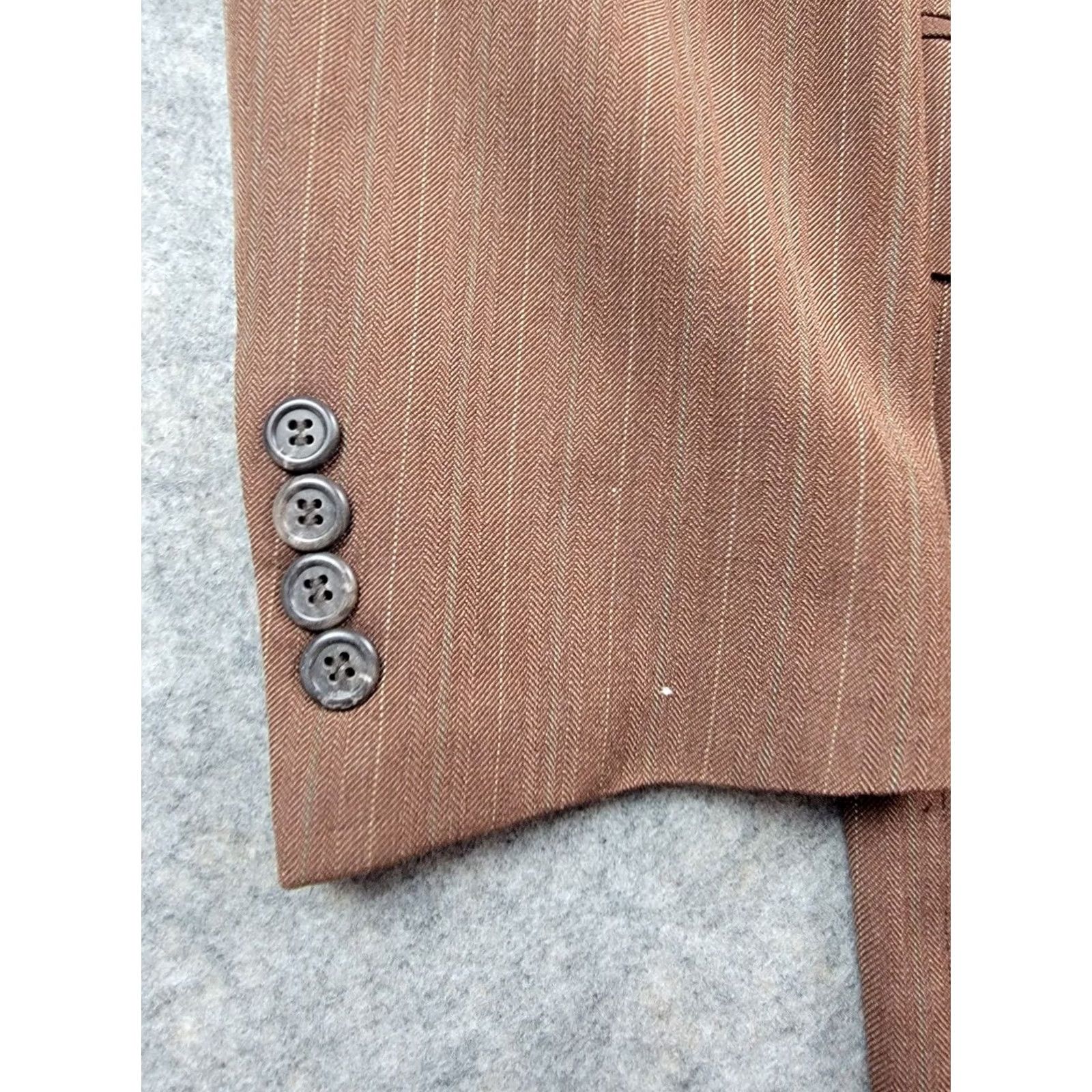 Polo Ralph Lauren Polo Ralph Lauren Suit Jacket Mens 44W Brown Striped Wool Holt Renfrew Vented Size US XXL / EU 58 / 5 - 7 Thumbnail