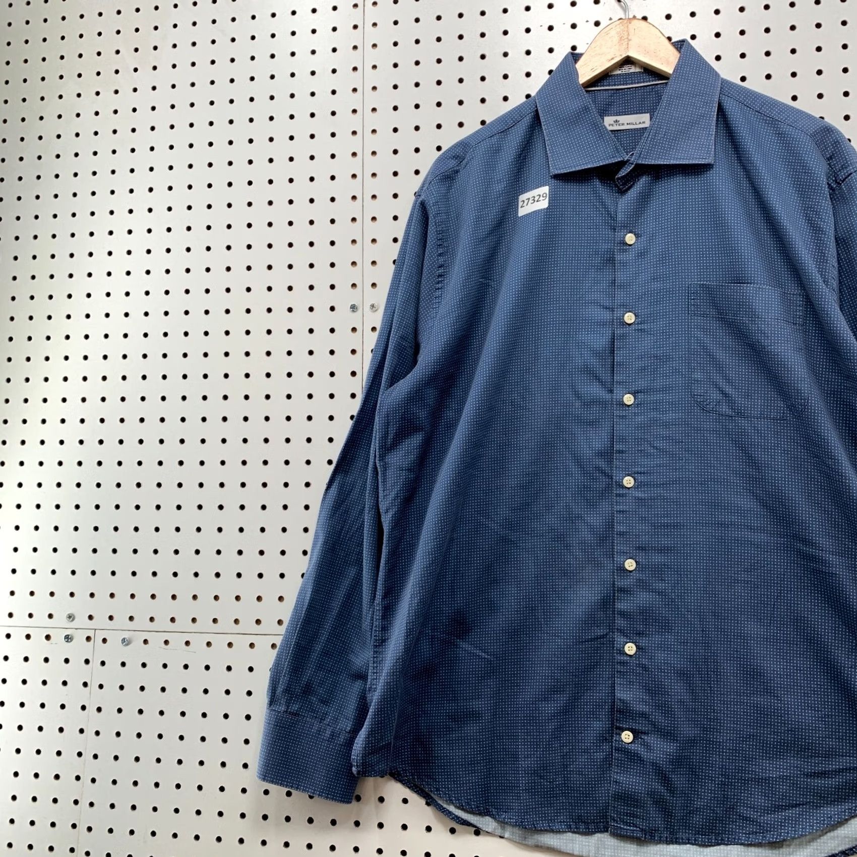 Peter Millar Peter Millar Pocket Button Shirt Blue Long Sleeve Polka Dot Mens XL) Size US XL / EU 56 / 4 - 3 Thumbnail