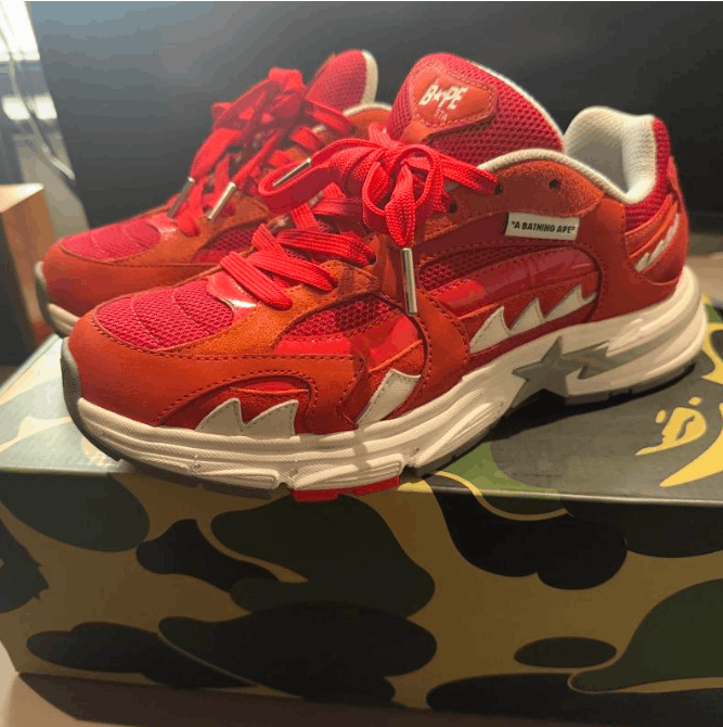 Bape A Bathing Ape x Mizuno Red Camo Running Sneakers Size US 8 / EU 41 - 1 Thumbnail