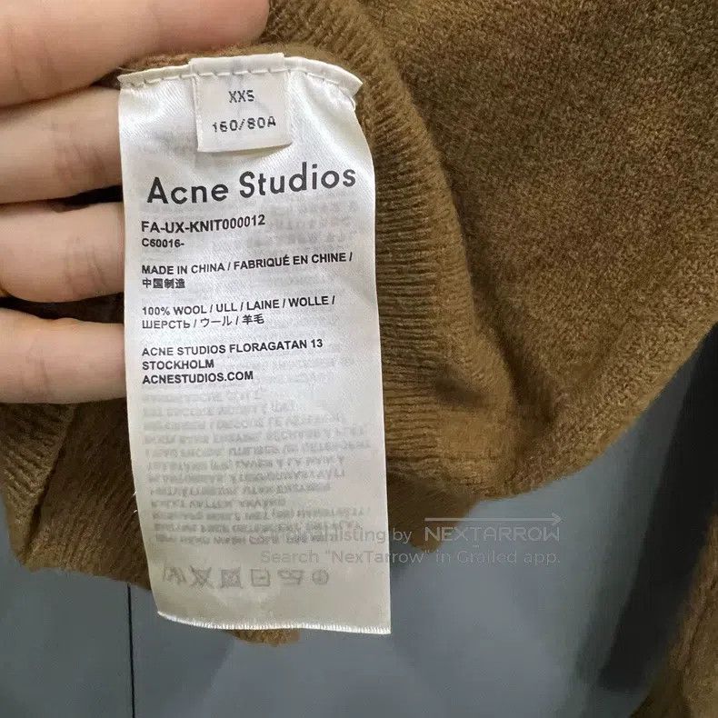 Acne Studios Acne Studios Brown Logo Embroidered Knit Sweater Size US XXS / EU 40 - 3 Thumbnail