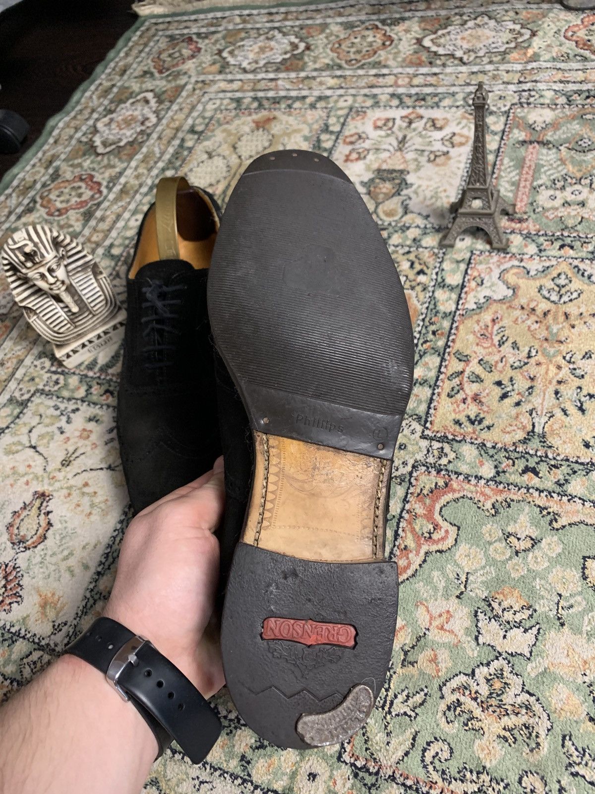 Grenson Beautiful Grenson brogue Suede Black shoes Uk 8 Size US 8 / EU 41 - 10 Thumbnail