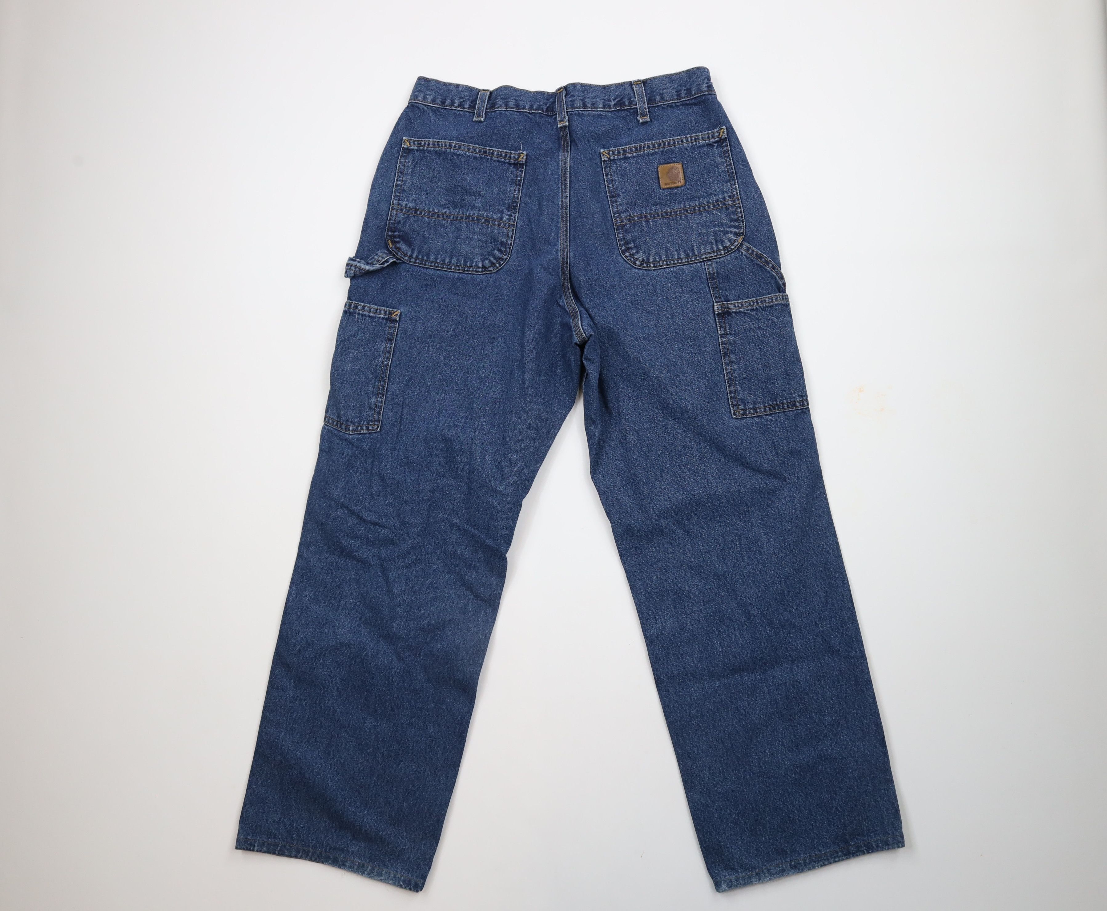 Carhartt × Vintage Vintage Carhartt Out Wide Leg Carpenter Denim Jeans Blue Size US 33 - 7 Thumbnail