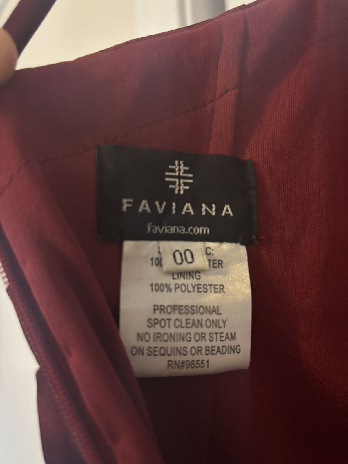 Other Faviana Timeless Elegant Fishtail Burgundy Low Cut Gown Size XXS / US 00 / IT 34 - 7 Thumbnail