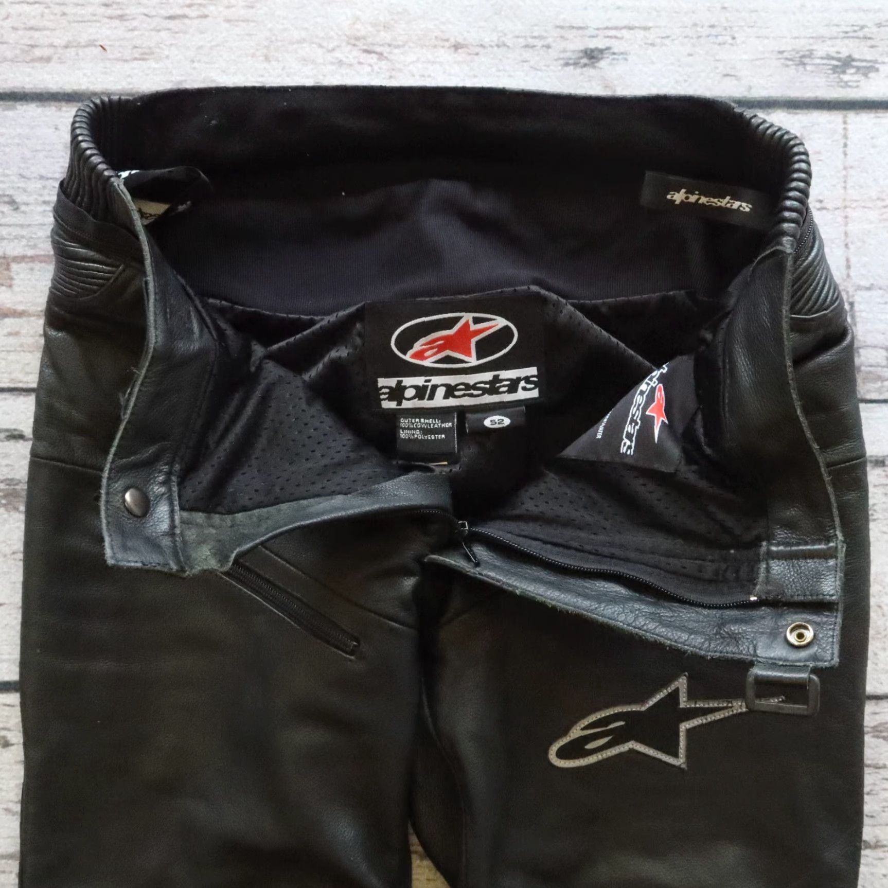 Alpinestars Alpinestars Motorcycle Leather Pants Men Size 52 Black - 29in Inseam 32in Waist Leather Chino Style N/A Size US 36 / EU 52 - 5 Thumbnail