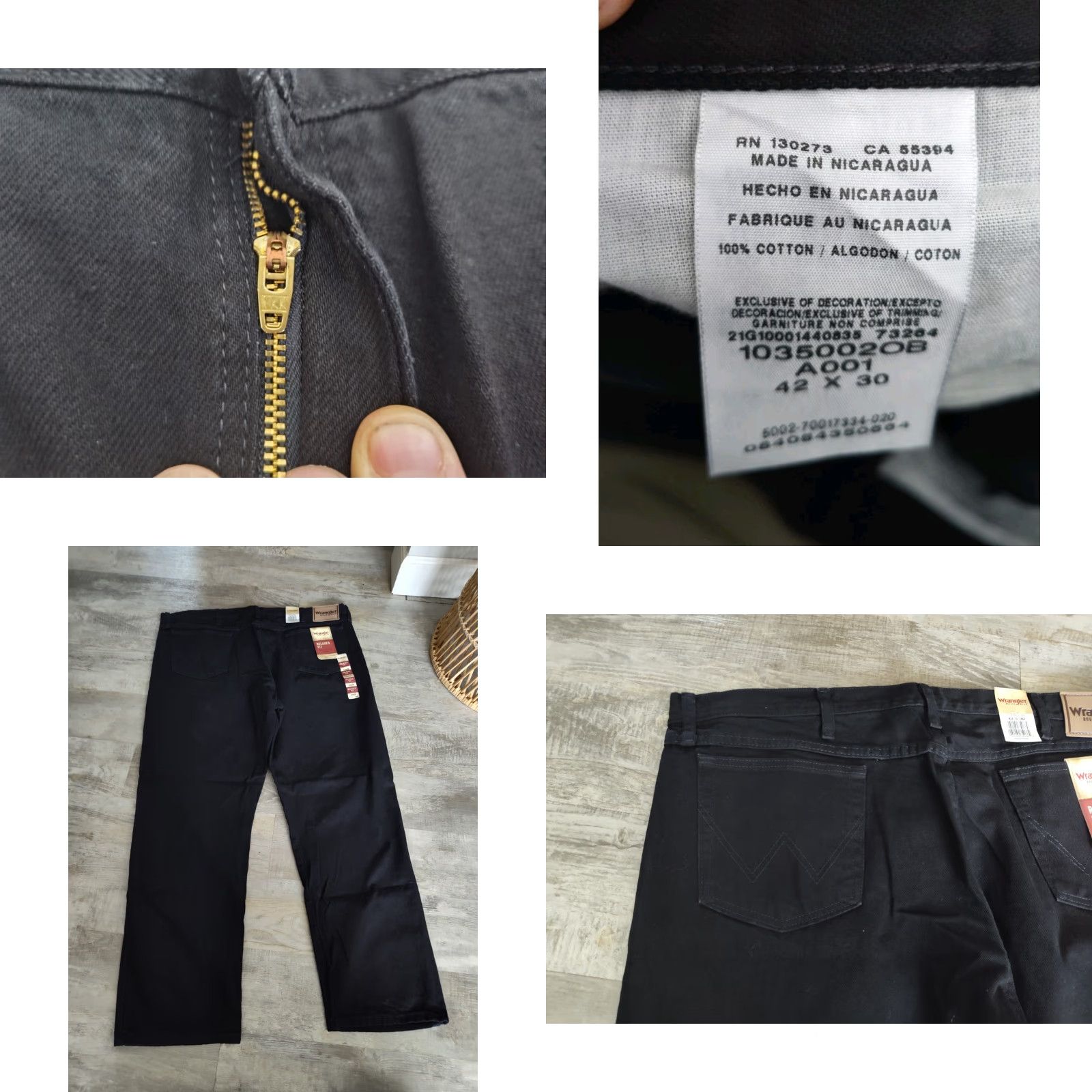 Wrangler VINTAGE Wrangler Men's Jeans 42x30 Black Cotton Straight Fit Western Wear Americana Style Size US 42 / EU 58 - 8 Thumbnail
