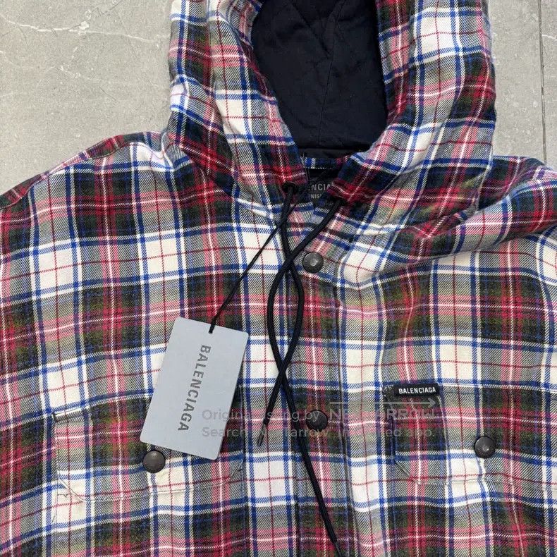 Balenciaga Balenciaga Ombre Flannel Padded Hooded Jacket - Shirt - Ho Size US M / EU 48-50 / 2 - 6 Thumbnail
