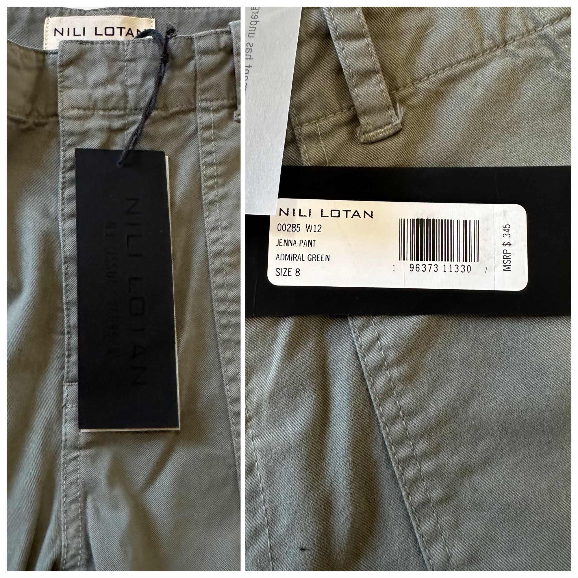 Nili Lotan Nili Lotan Jenna Pants in Admiral Green, Size 8, NWT Size 30" / US 8 / IT 44 - 4 Thumbnail