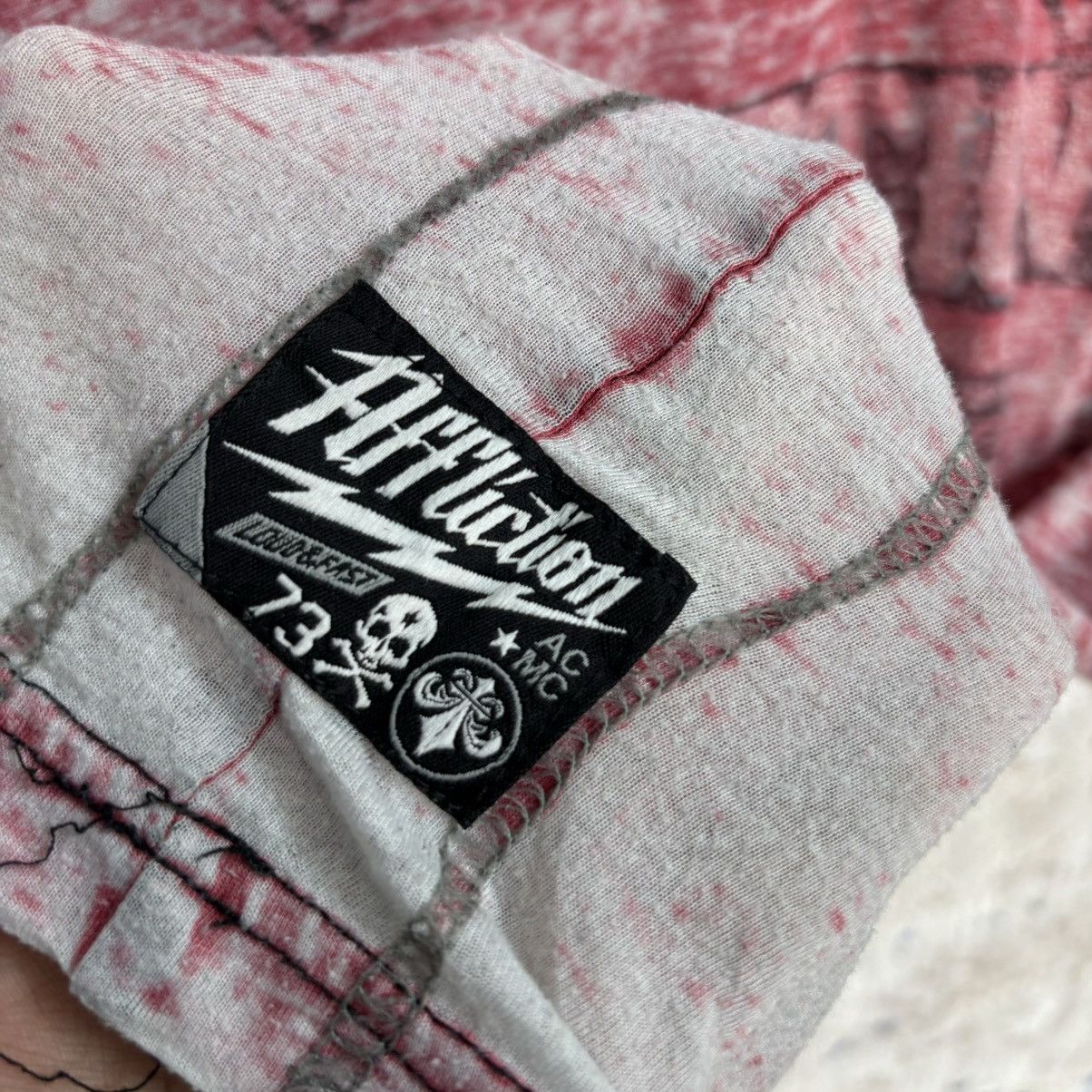 Affliction Distressed Affliction Paper Thin T-shirt rare design Size US L / EU 52-54 / 3 - 5 Thumbnail