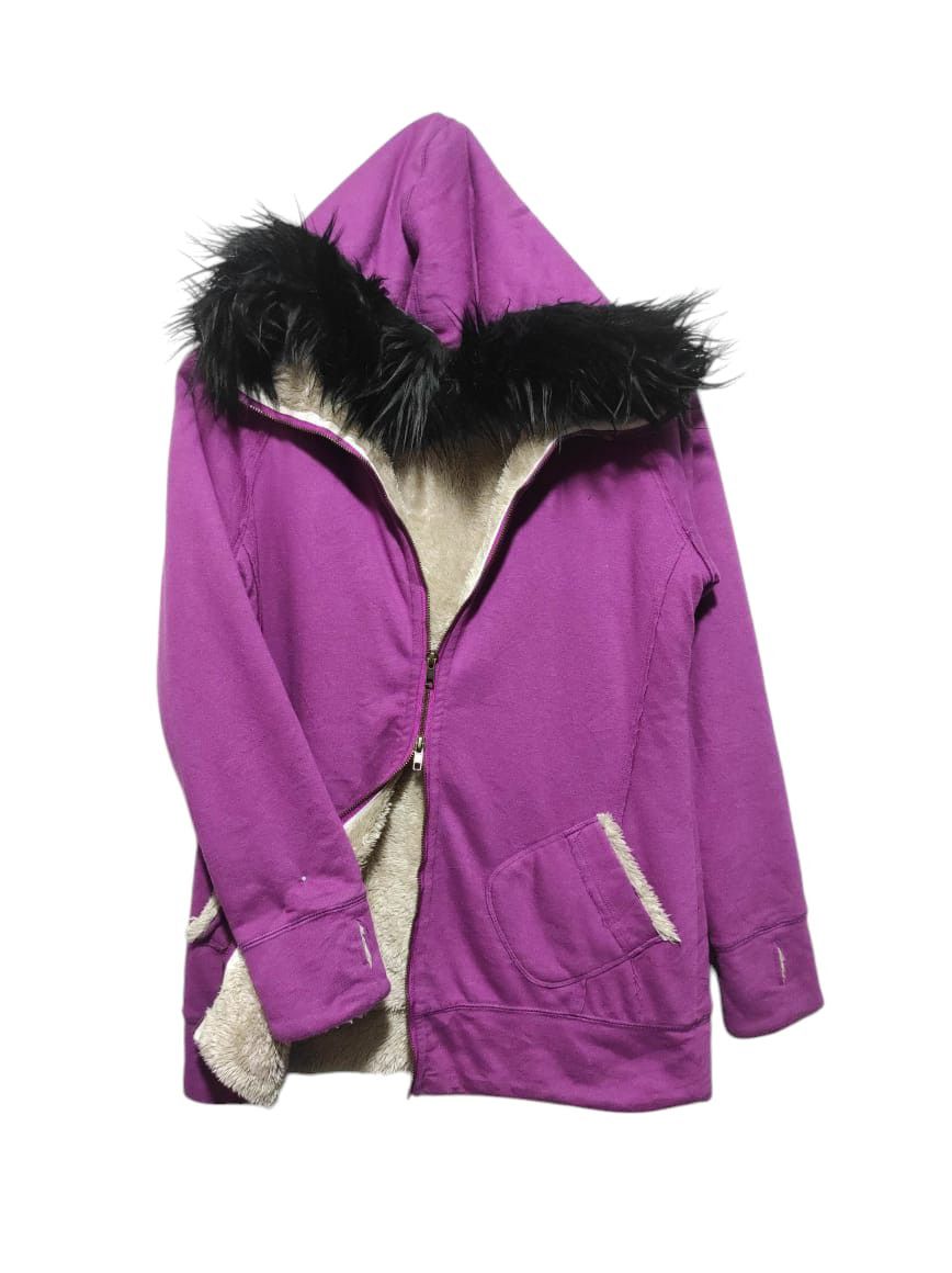Purple Sherpa Double Zipper Fur Hoodie lgb style