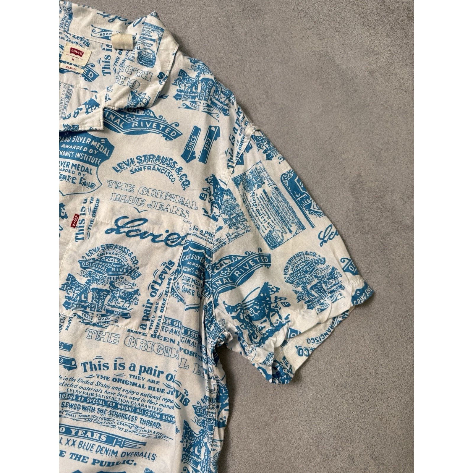 Levi's Levis Short Sleeve Men Button Up Short Size M Blue/White Size US M / EU 48-50 / 2 - 4 Thumbnail