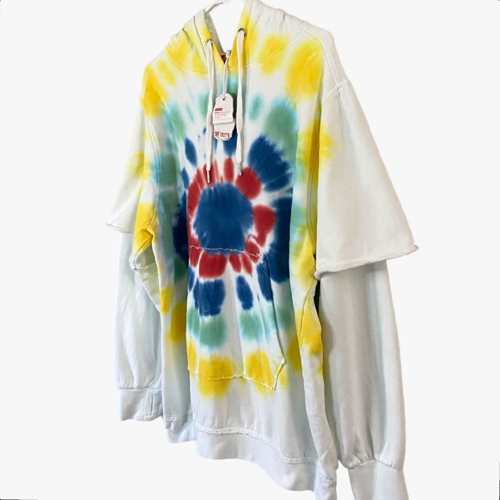 Vintage VINTAGE The laundry Room Tie-Dye Surfer Hoodie Sweatshirt White XL Long-Sleeve Mens Pullover Cotton Blend Pockets New Size US XL / EU 56 / 4 - 2 Thumbnail