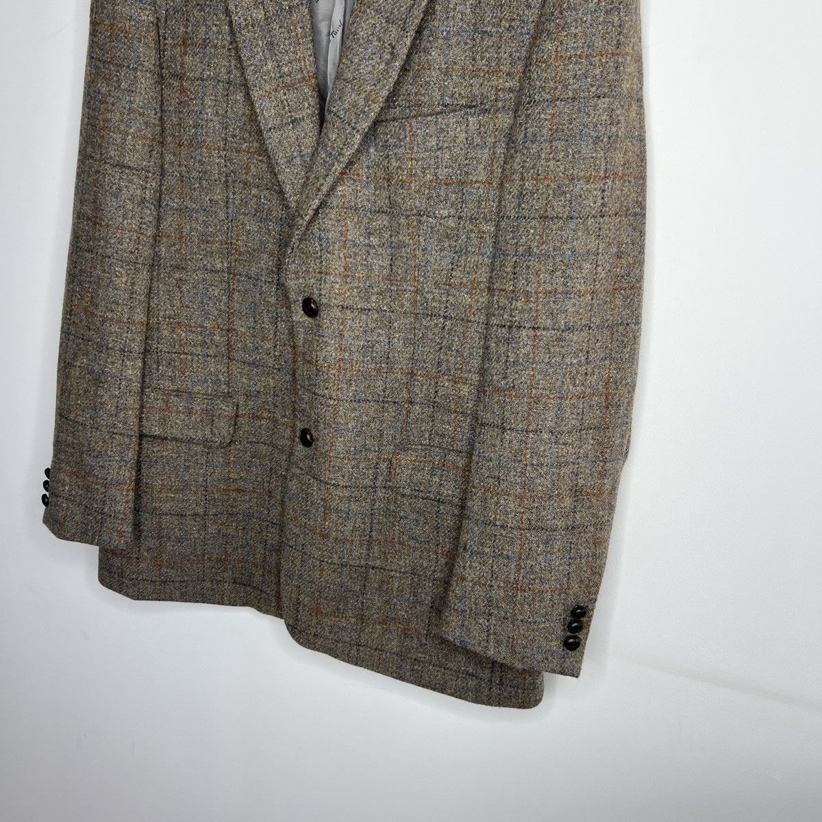 Harris Tweed Vtg Harris Tweed Grey Coat WOOL Jacket Blazer 44 R Size 44R - 2 Thumbnail