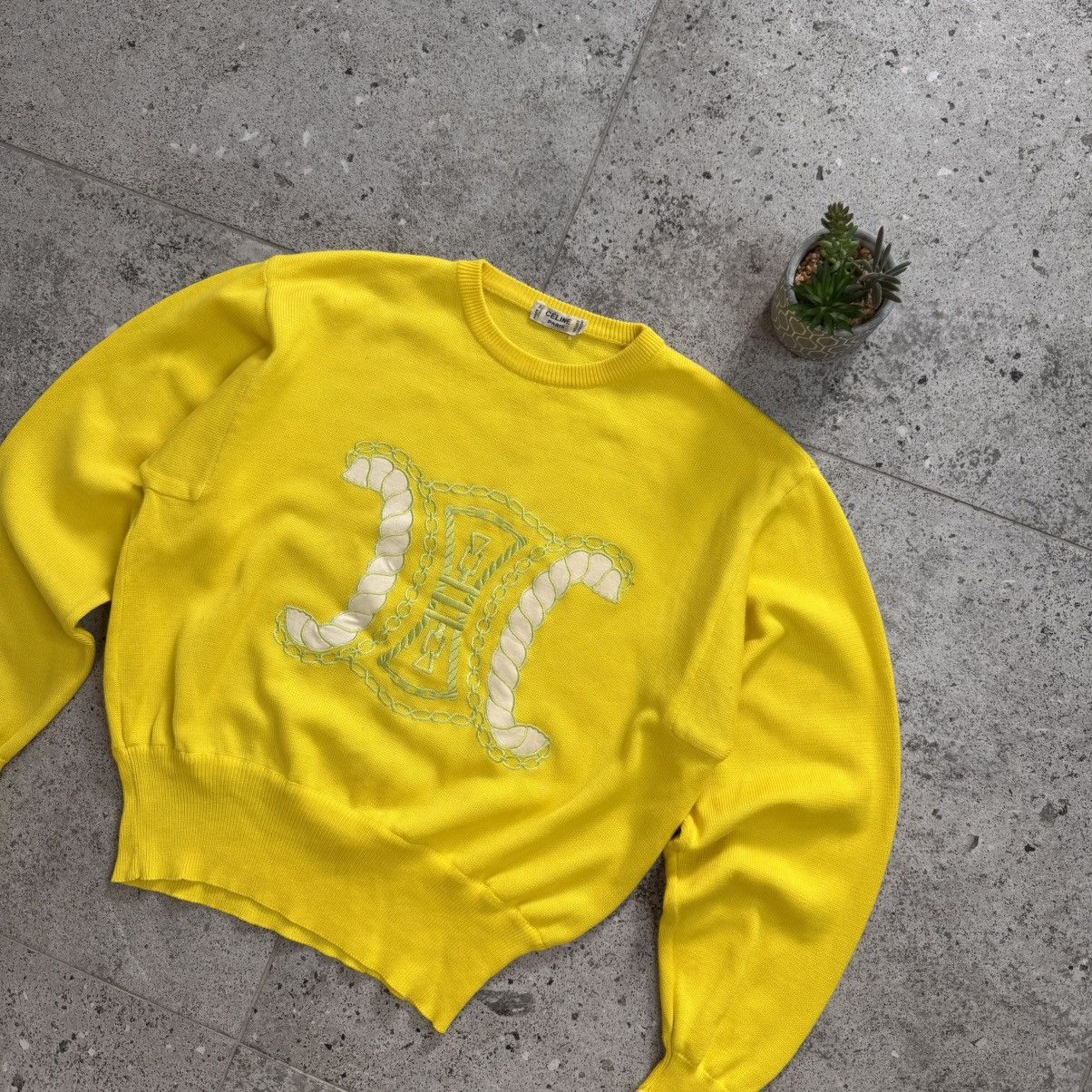 Celine Vintage 90s Celine Big Logo Sweatshirt Pullover Rare Archive Size US M / EU 48-50 / 2 - 2 Thumbnail