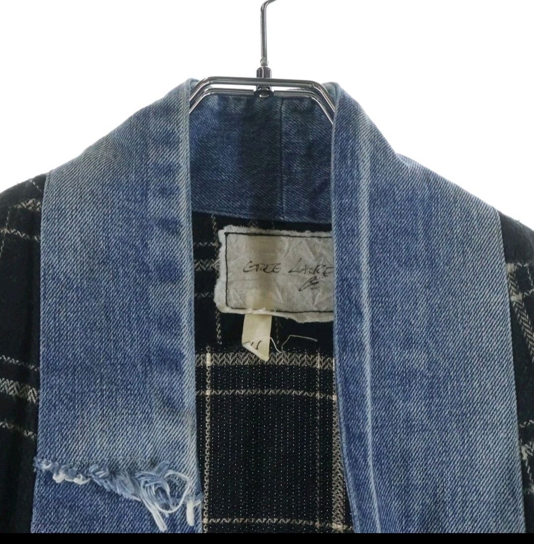 Greg Lauren Black Plaid Long Kimono Size US XL / EU 56 / 4 - 3 Thumbnail