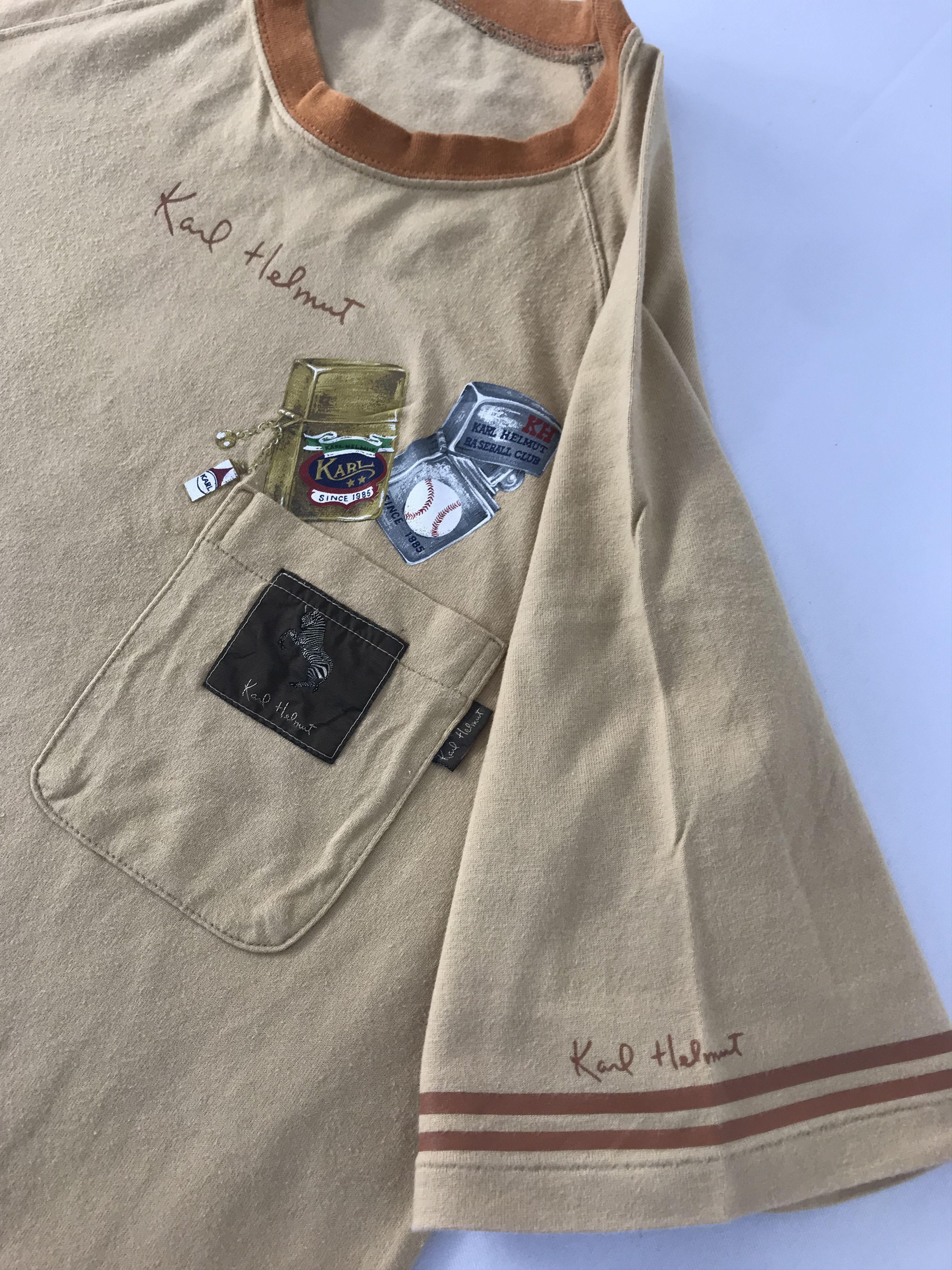 Karl Helmut 90s Karl Helmut Baseball Club Single Pocket Printed Tee Size US S / EU 44-46 / 1 - 5 Thumbnail