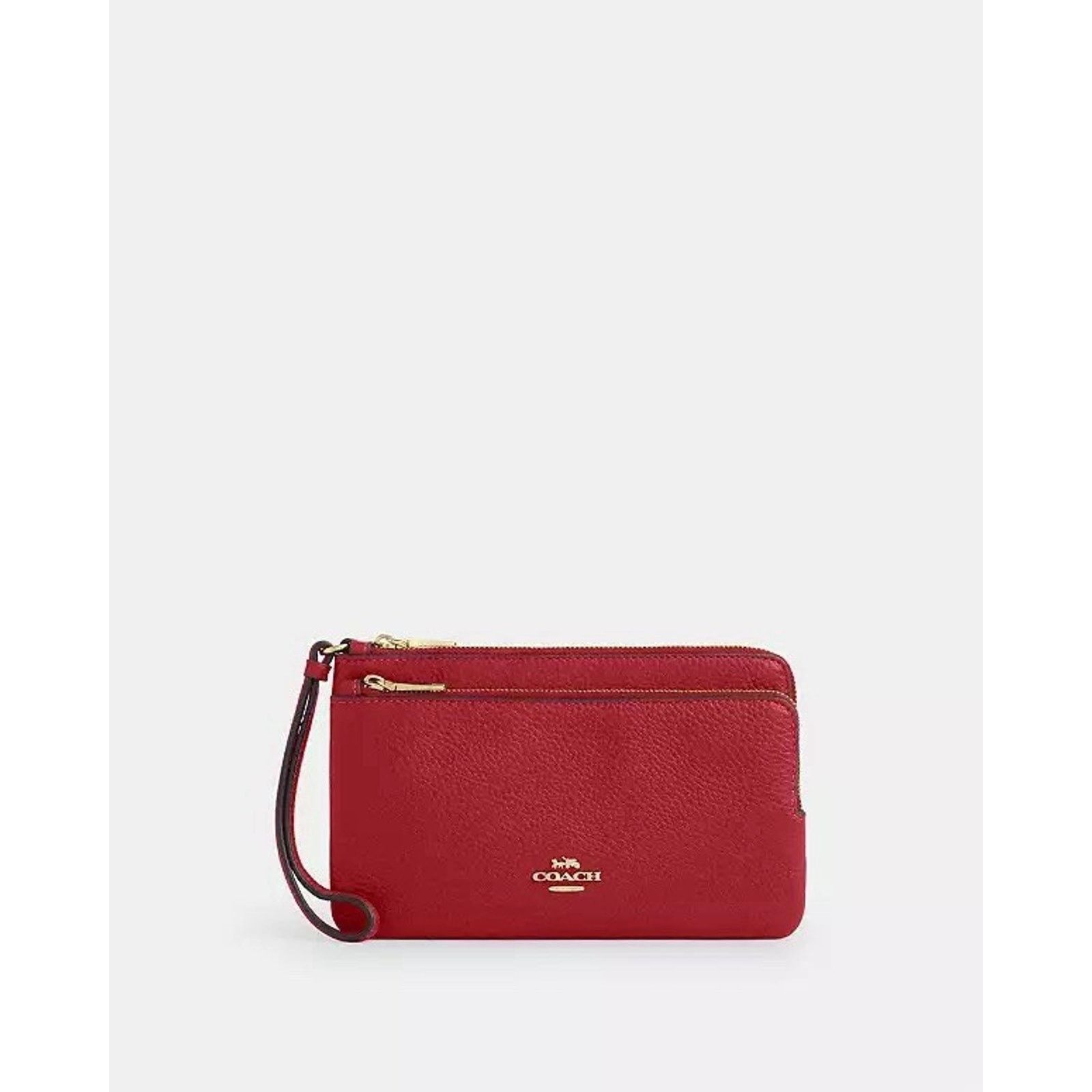 Coach NWT Coach Double Zip Wallet Wristlet Leather CX161 True Red Size ONE SIZE - 8 Thumbnail