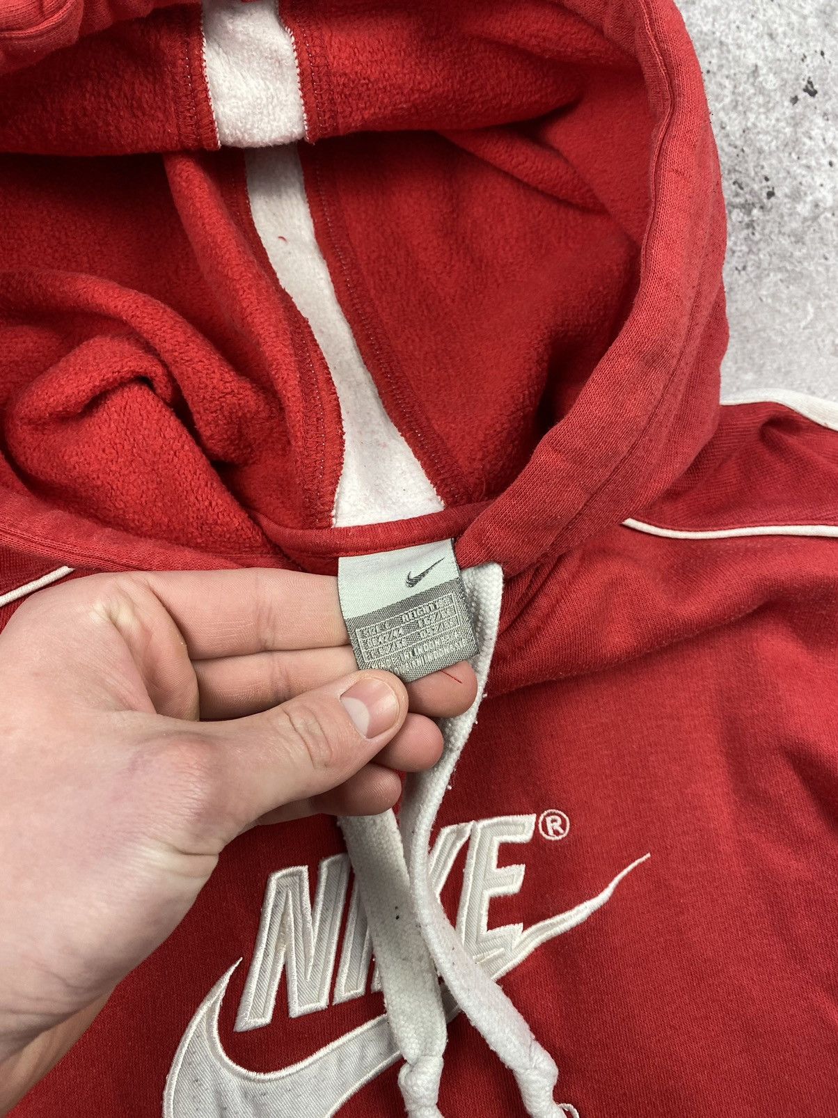 Nike × Vintage Vintage Y2K Nike Big Logo Stripe Hoodie Size US L / EU 52-54 / 3 - 3 Thumbnail
