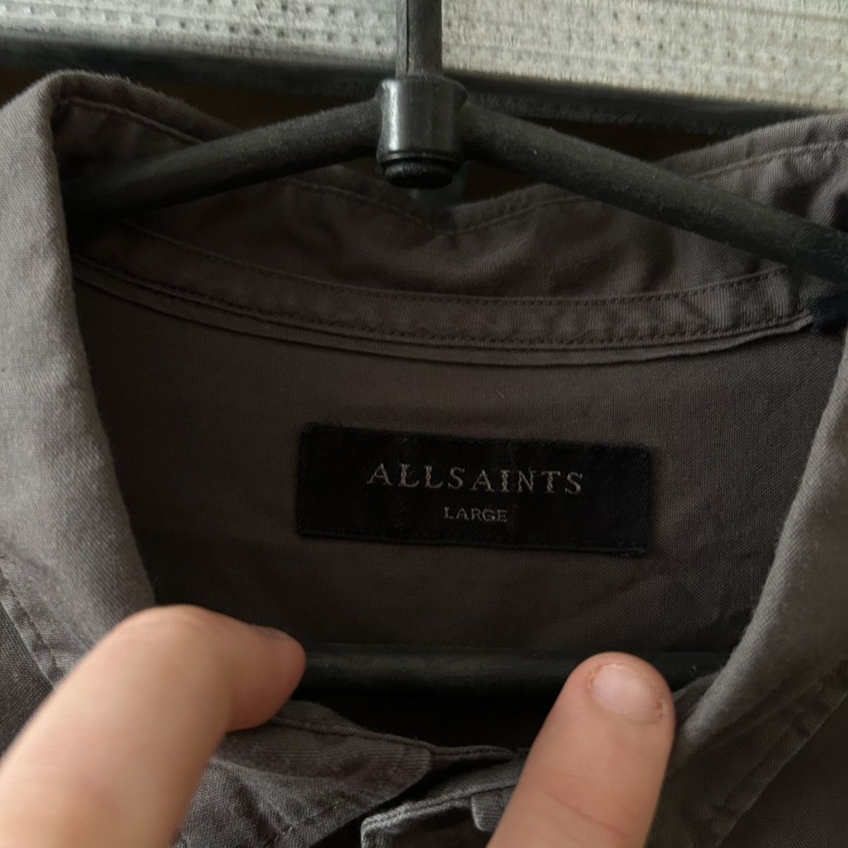 Allsaints Designer Allsaints Small Logo Brown hype y2k button shirt Size US L / EU 52-54 / 3 - 4 Thumbnail