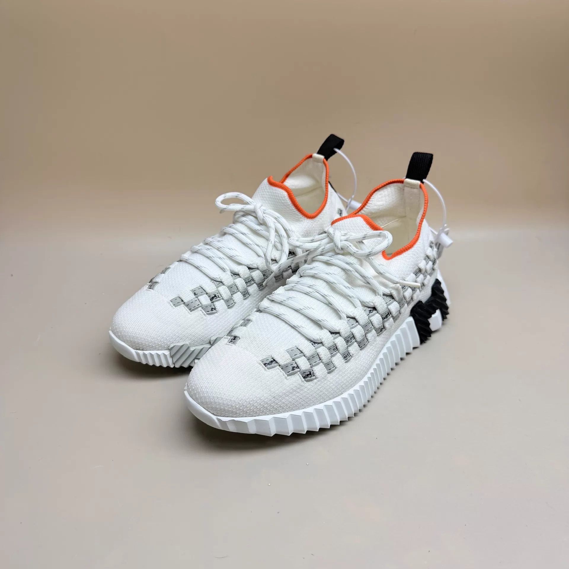 Hermes Hermes Black & White H Check Sneakers Size 37 99 New Size US 6.5 / IT 36.5 - 1 Thumbnail