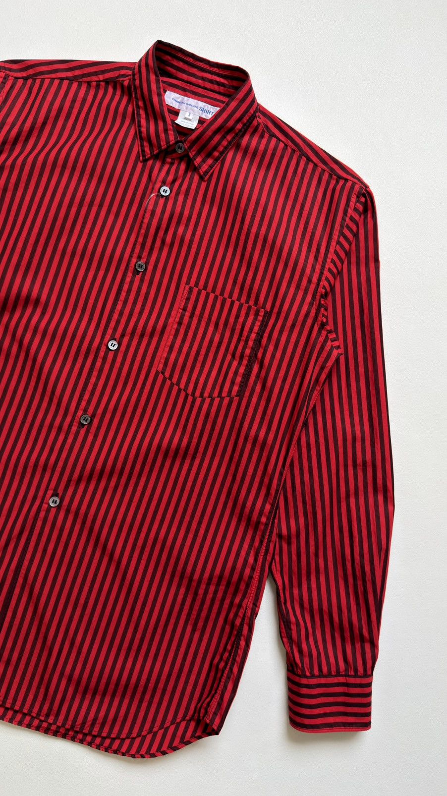 Comme des Garcons Over Dyed Red/Black Striped Shirt Size US S / EU 44-46 / 1 - 6 Thumbnail
