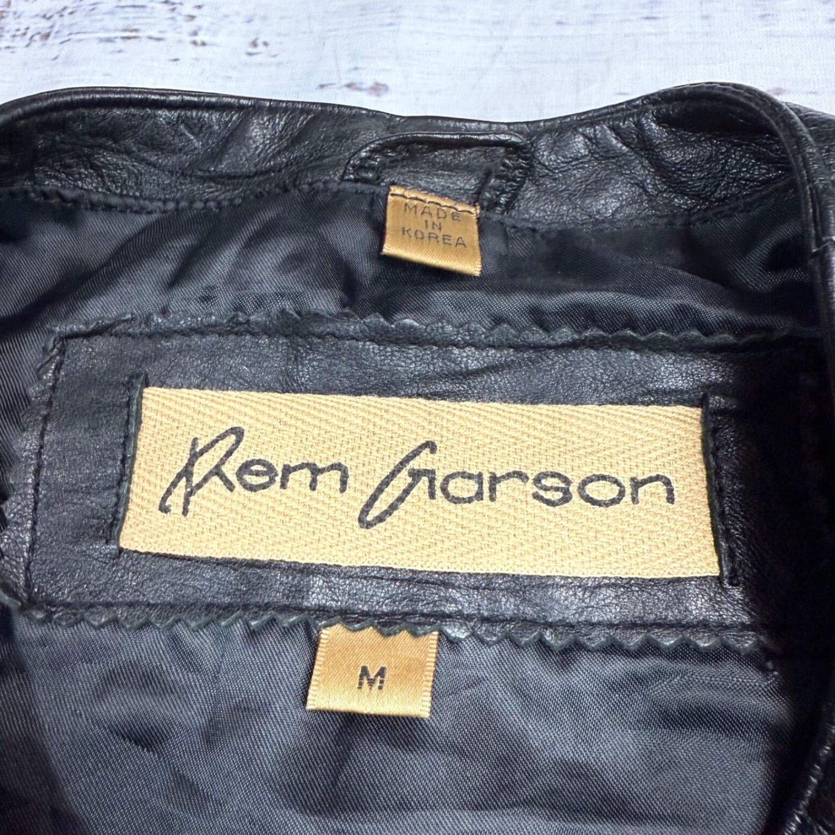 Vintage Rem Garson Womens Black Leather Jacket Size M Zip Front Lined Size M / US 6-8 / IT 42-44 - 6 Thumbnail