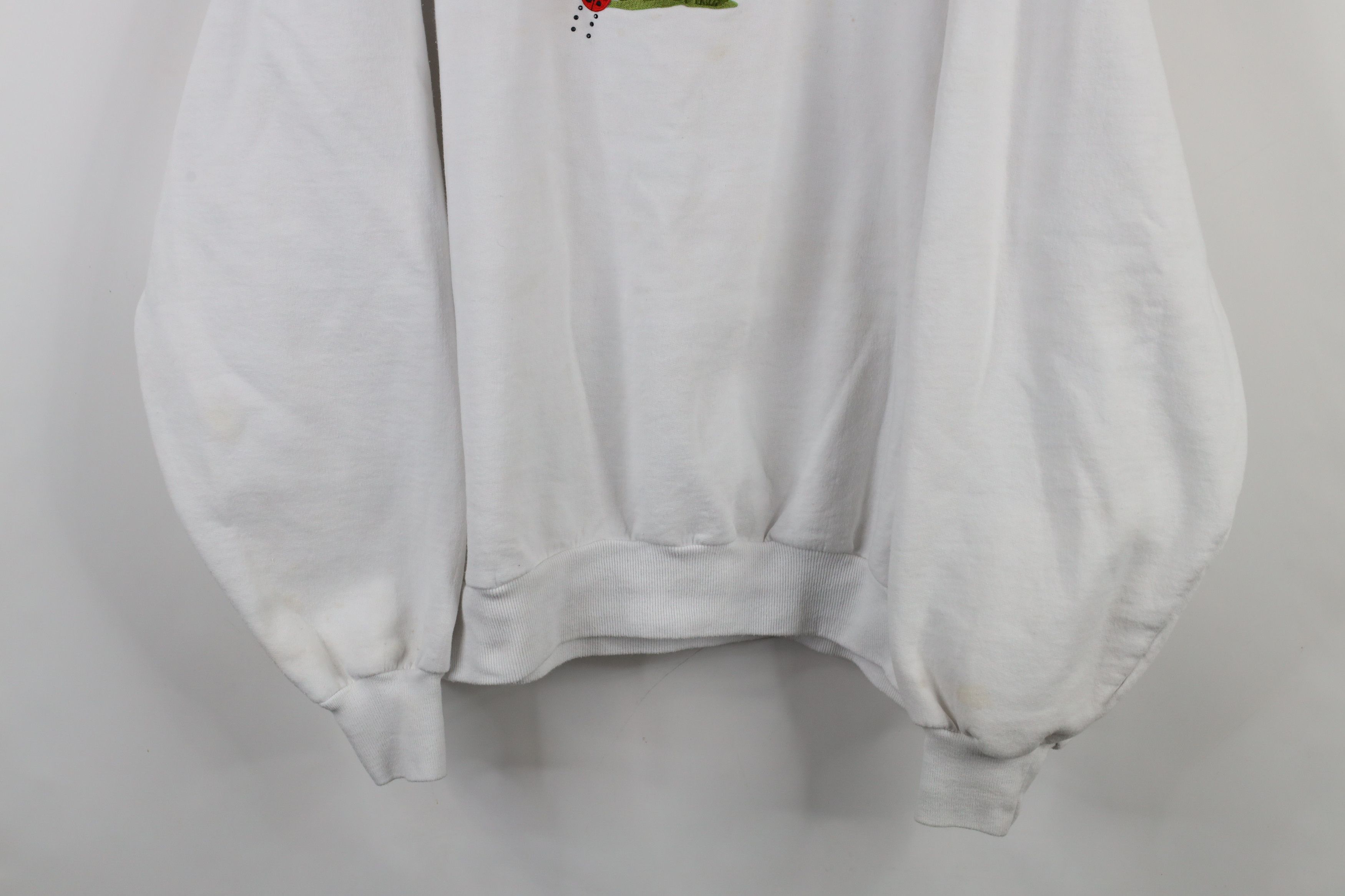 Vintage Vintage 90s Streetwear Nature Ladybug Sweatshirt White Size XXL / US 16-18 / IT 52-54 - 3 Thumbnail