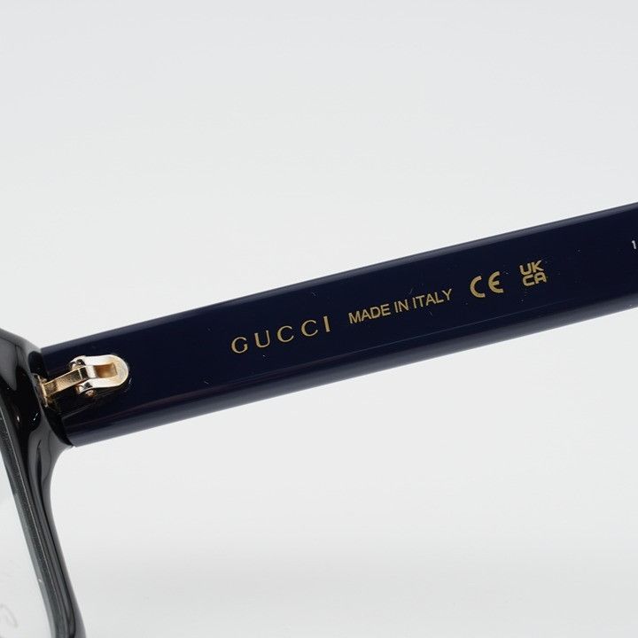 Gucci Gucci GG1340O 010 Eyeglasses Shiny Black/Blue 55mm Square Size ONE SIZE - 9 Thumbnail