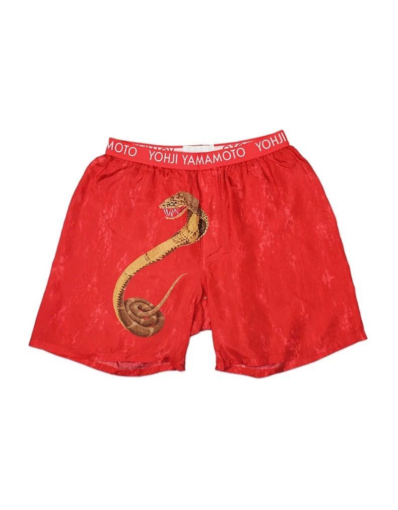 Yohji Yamamoto Yohji Yamamoto Red Snake Print Shorts by Yohji Yamamoto Size US 34 / EU 50 - 2 Thumbnail