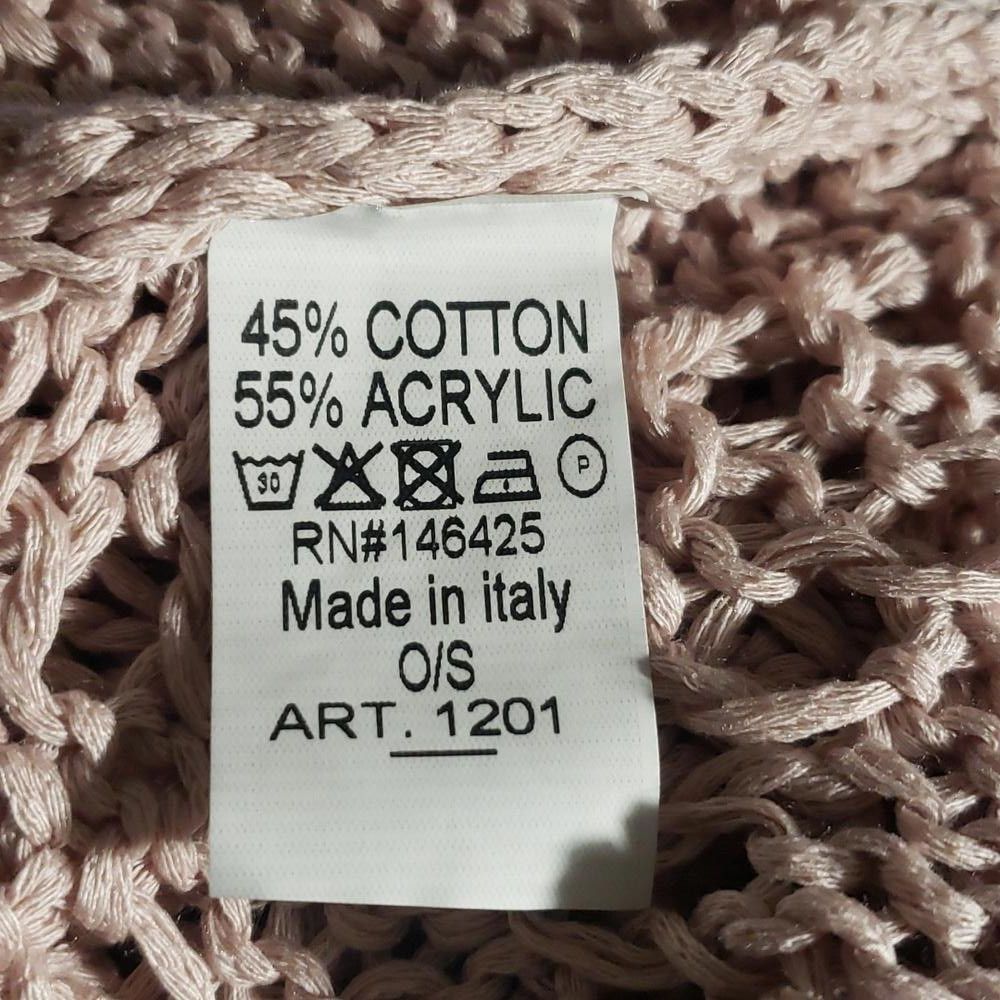 Designer CT777 Tina Stephens Italian Pink V-neck Crocheted Sweater S Size S / US 4 / IT 40 - 6 Thumbnail