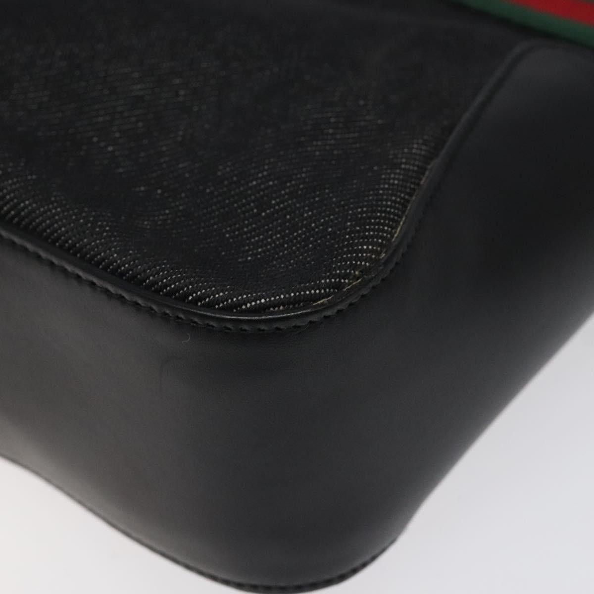 Gucci GUCCI Web Sherry Line Hand Bag Canvas Black Size ONE SIZE - 12 Thumbnail