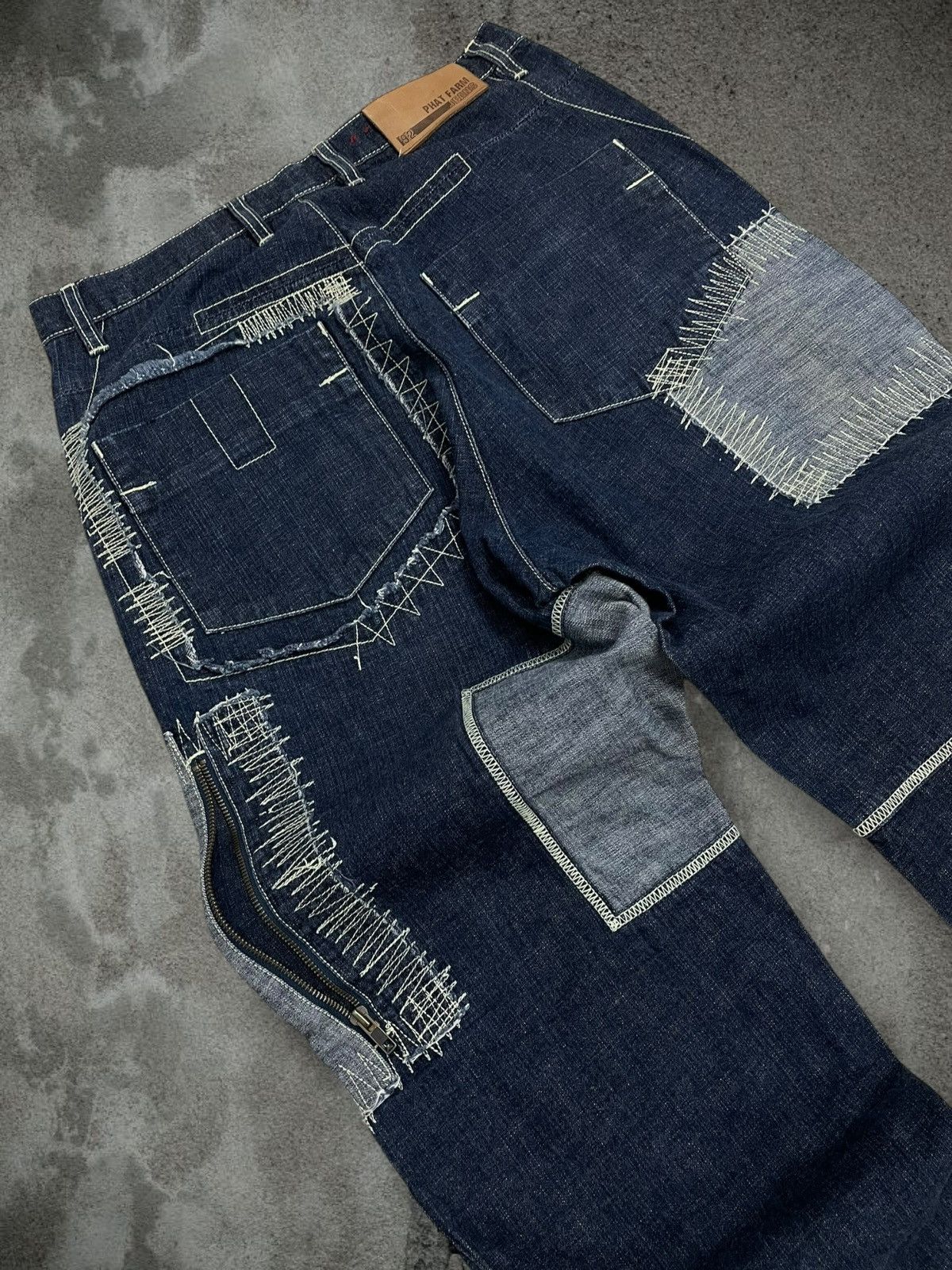 Japanese Brand Vintage 1990s Japan Designer Phat Farm Patchwork Denim Size US 32 / EU 48 - 15 Thumbnail