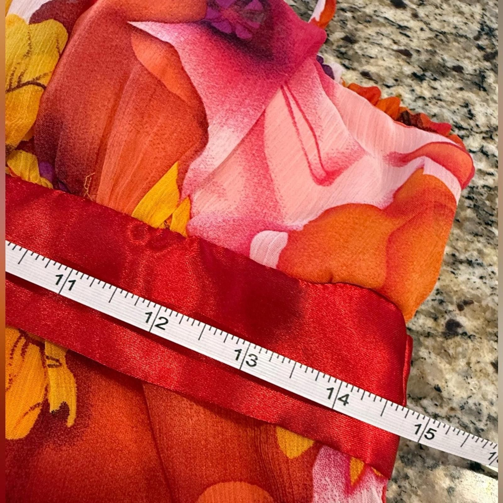 Alan Paine Alyn Paige New York floral maxi dress ruffle SZ 7/8 FLAW run Size M / US 6-8 / IT 42-44 - 11 Thumbnail