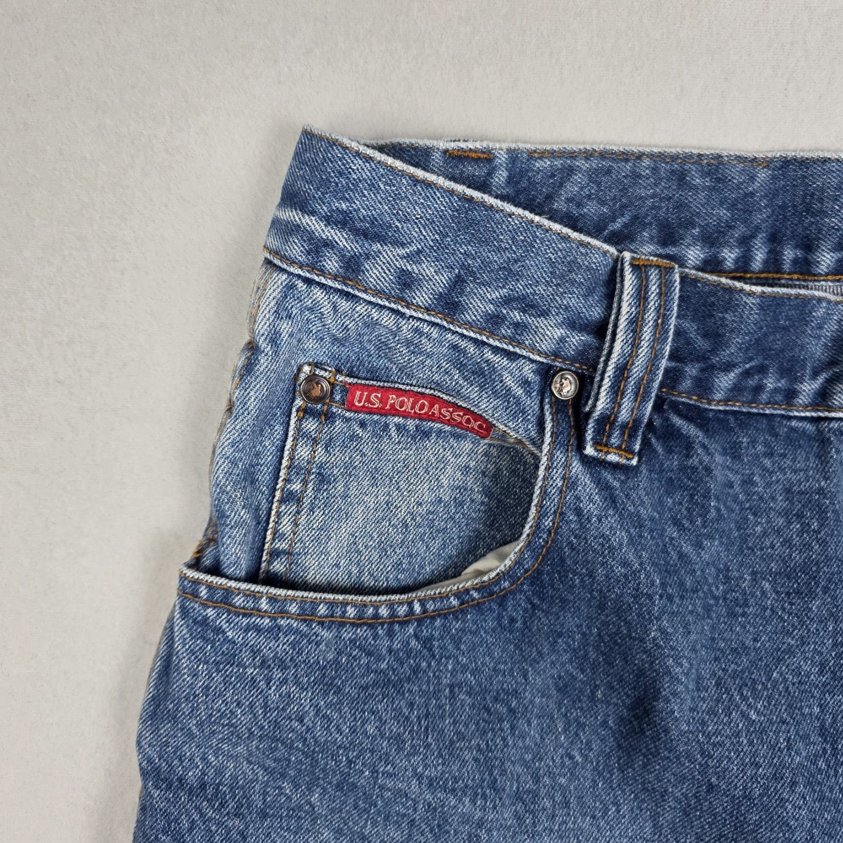 Vintage VINTAGE US Polo Assn. Denim Jorts Shorts Mens 38 Blue Grunge Baggy Skater 90s Style Size US M / EU 48-50 / 2 - 3 Thumbnail