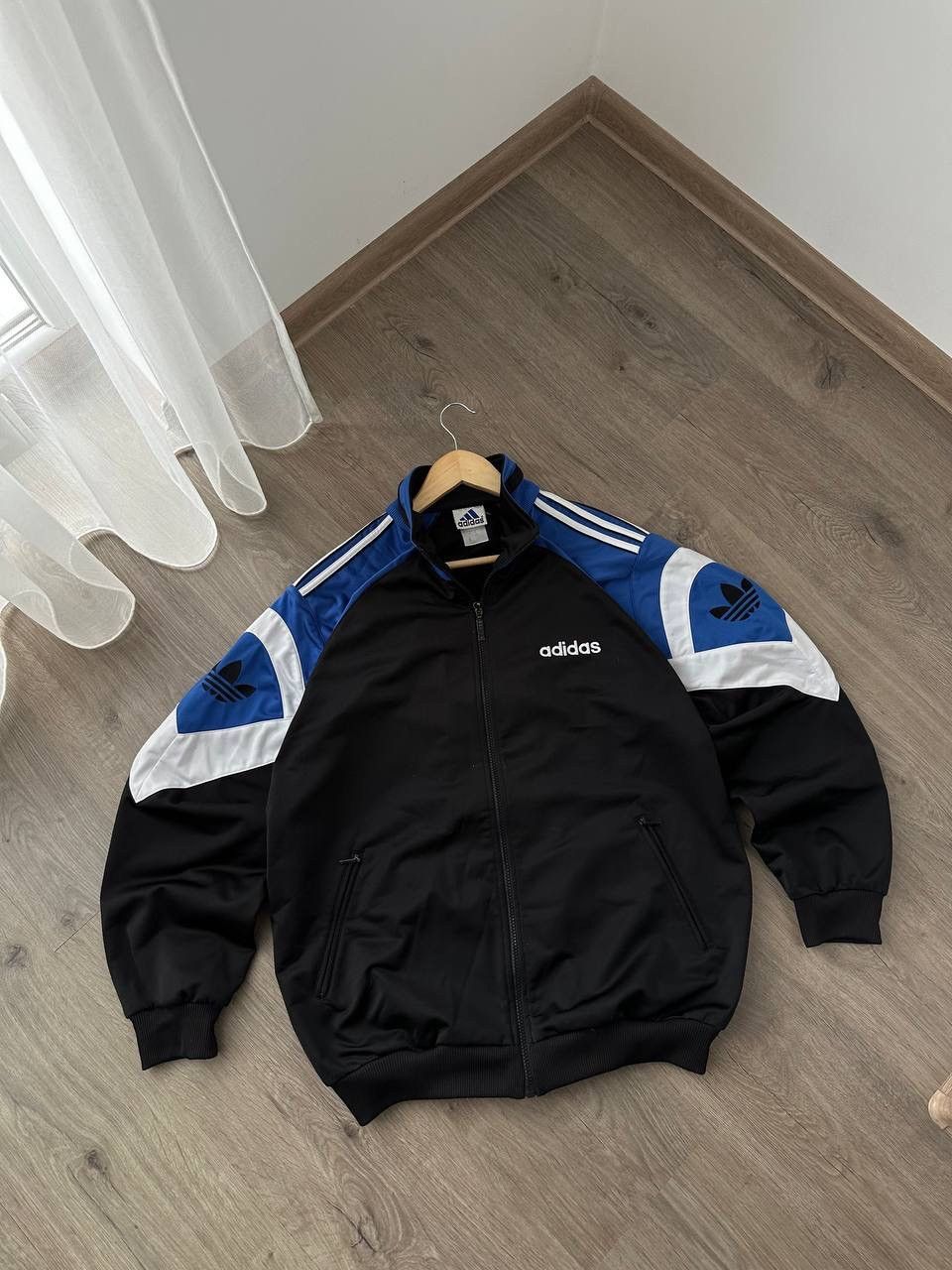 Adidas × Vintage Vintage Adidas Black Sportswear Zip Hoodie Size US L / EU 52-54 / 3 - 1 Thumbnail